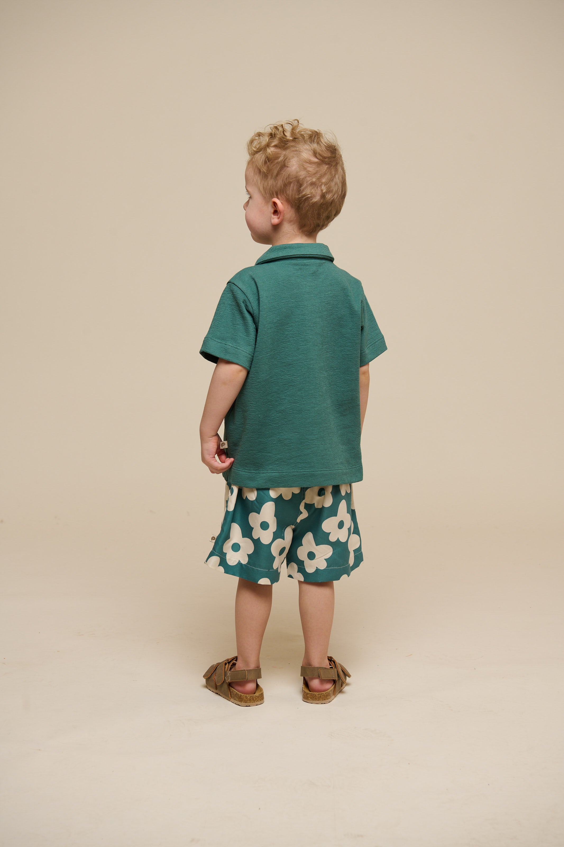 Textured Jersey Polo T-shirt - Kids - Tropical Green | 101215 Sonny