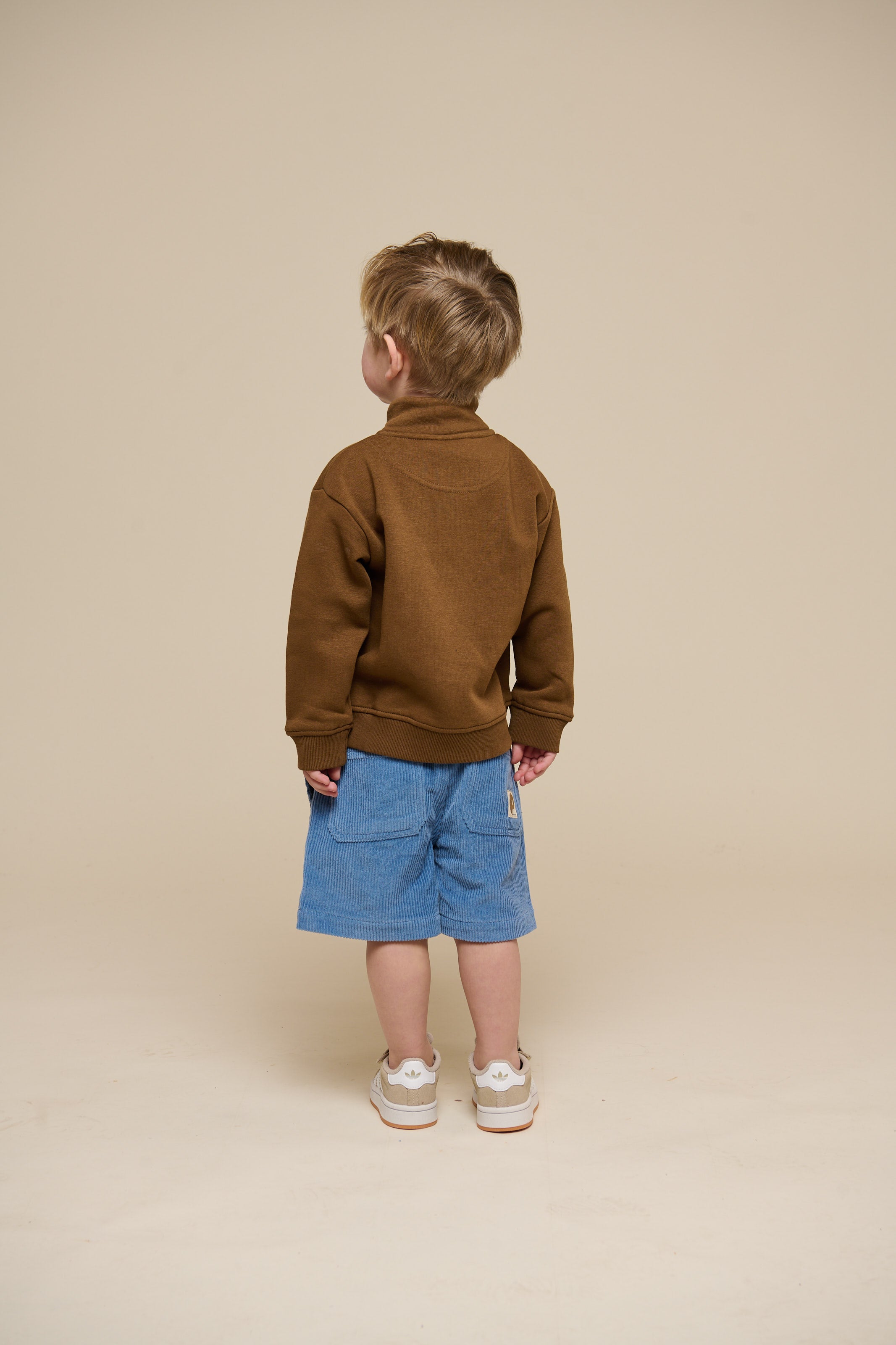 Half Zip Sweatshirt - Kids - Coffee | 100808 Tristan