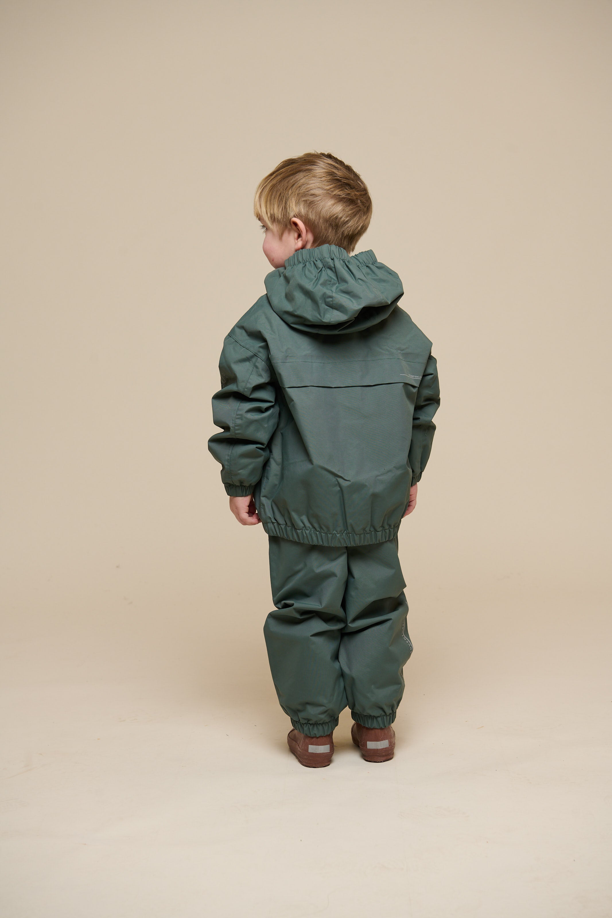Shell Jacket with Patch Pocket - Kids - Dusty Dark Green | 100501 Luke