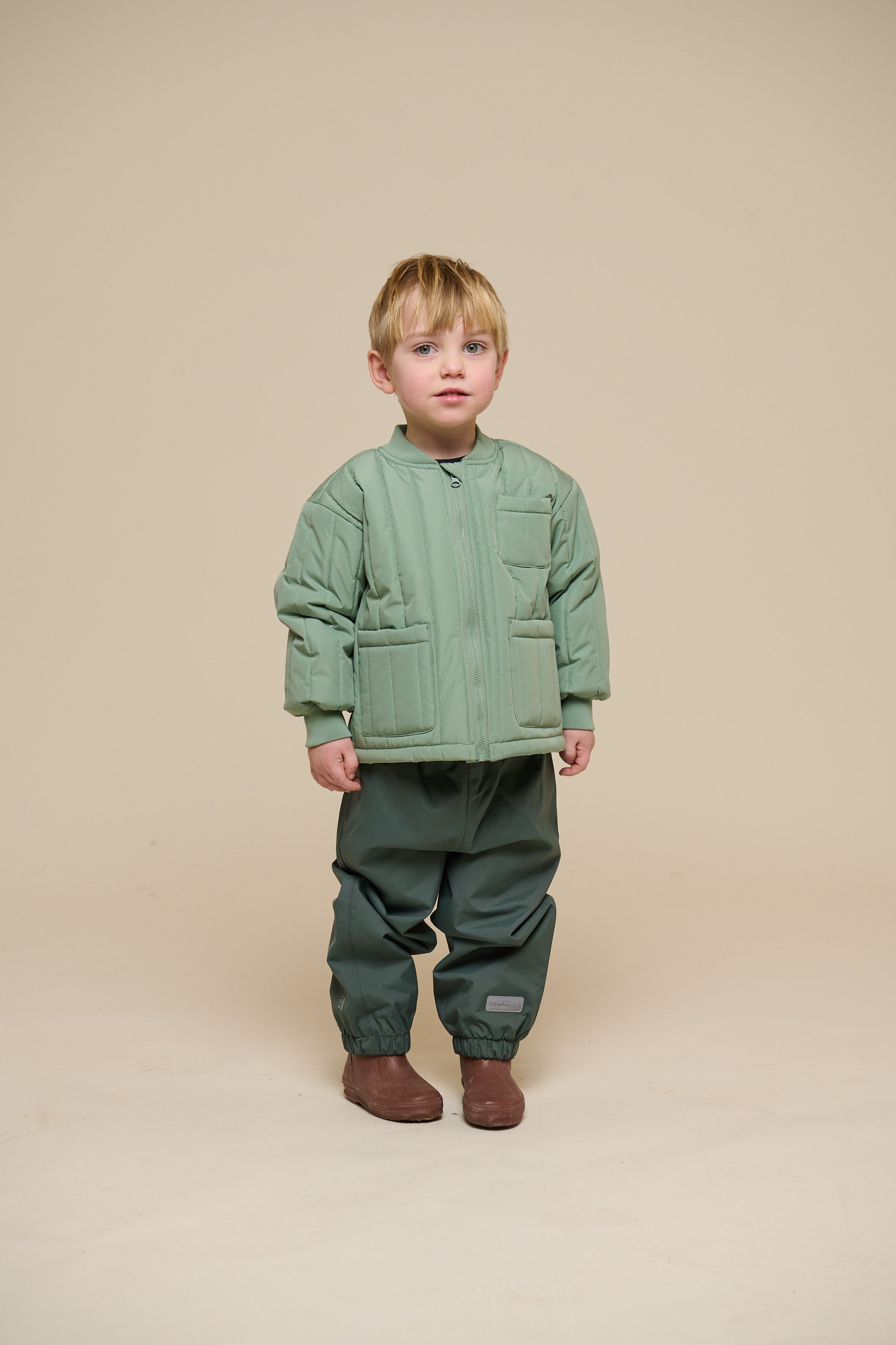 Shell Trousers - Kids - Dusty Dark Green | 100507 Dundee