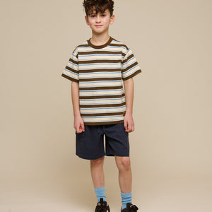 Retro Striped T-shirt - Tween - Dark Brown | 101274 Steven