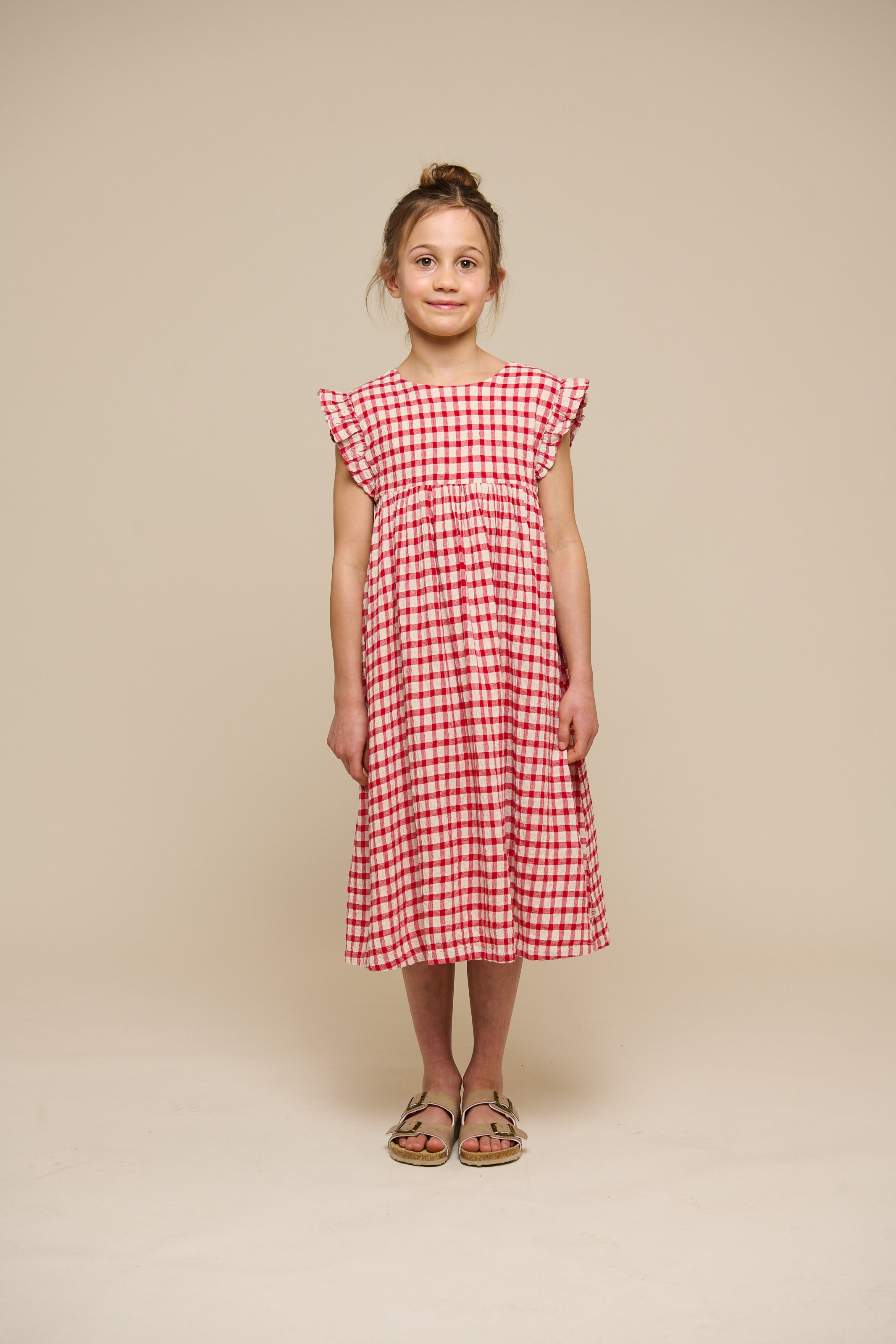 Checked Cotton Dress - Tween - Cherry Red | 100905 Bonnie