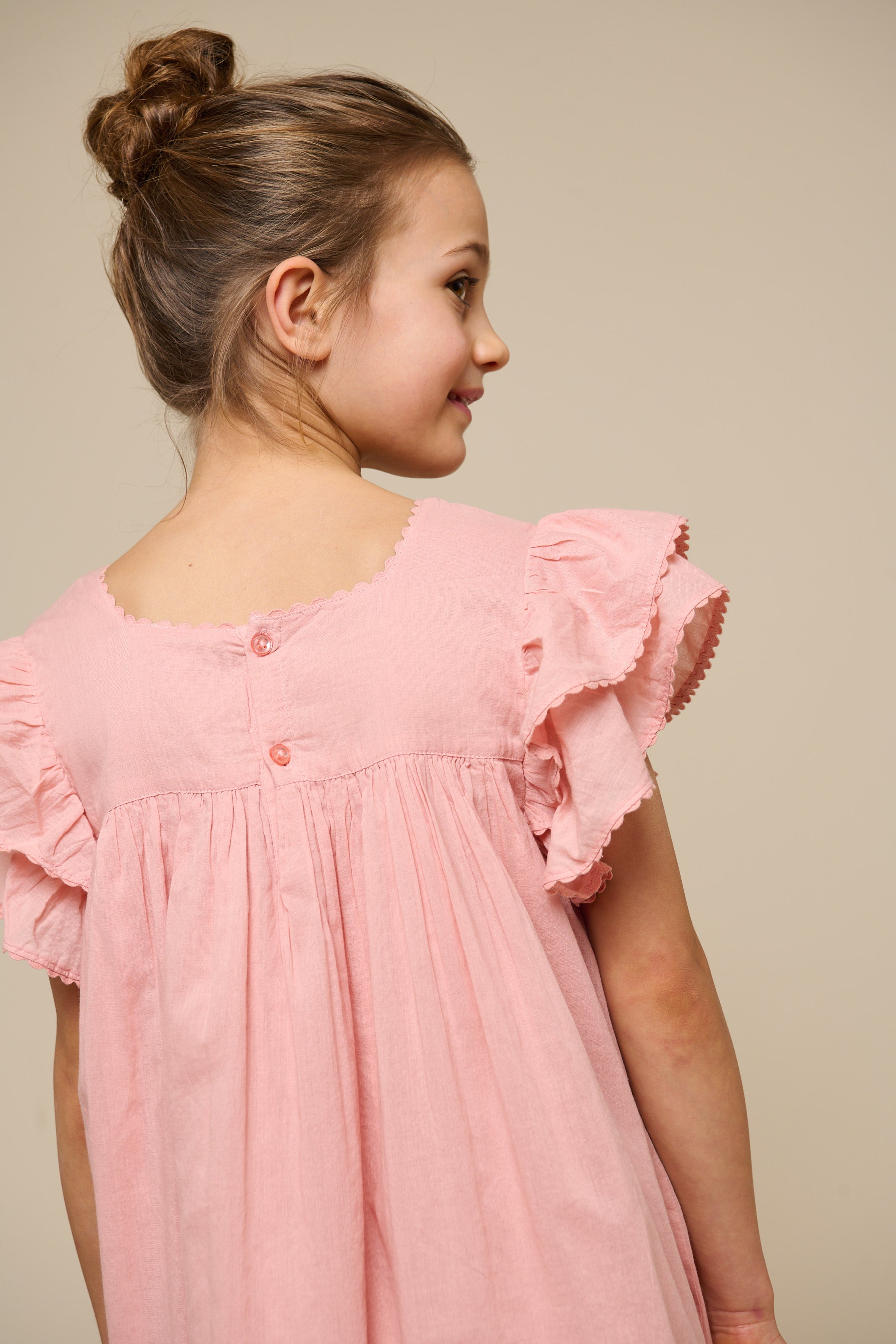 Cotton Dress with Ric Rac Frill - Tween - Rose Tan | 101065 Alma