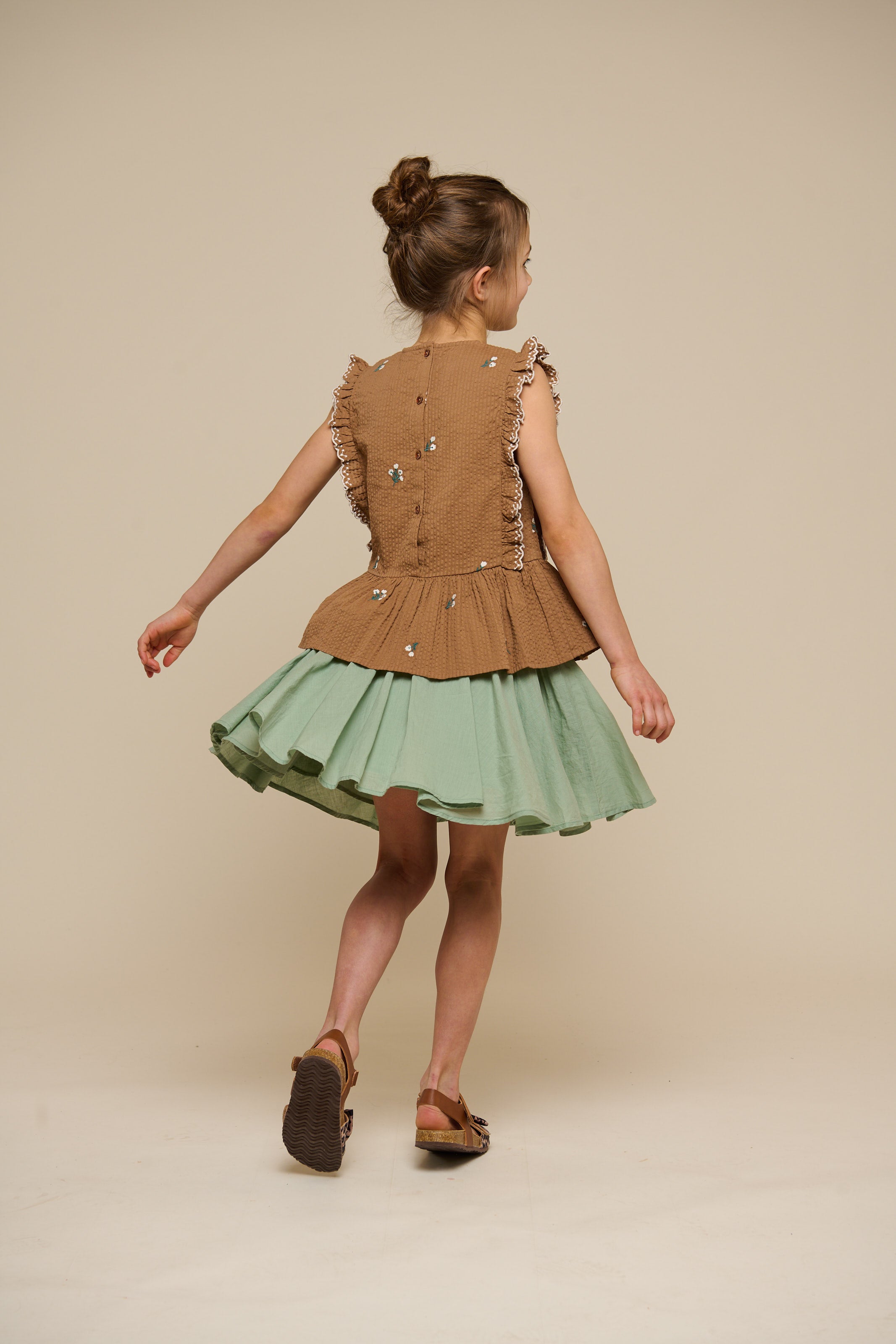 Embroidered Seersucker Top - Tween - Coconut | 100983 Nora