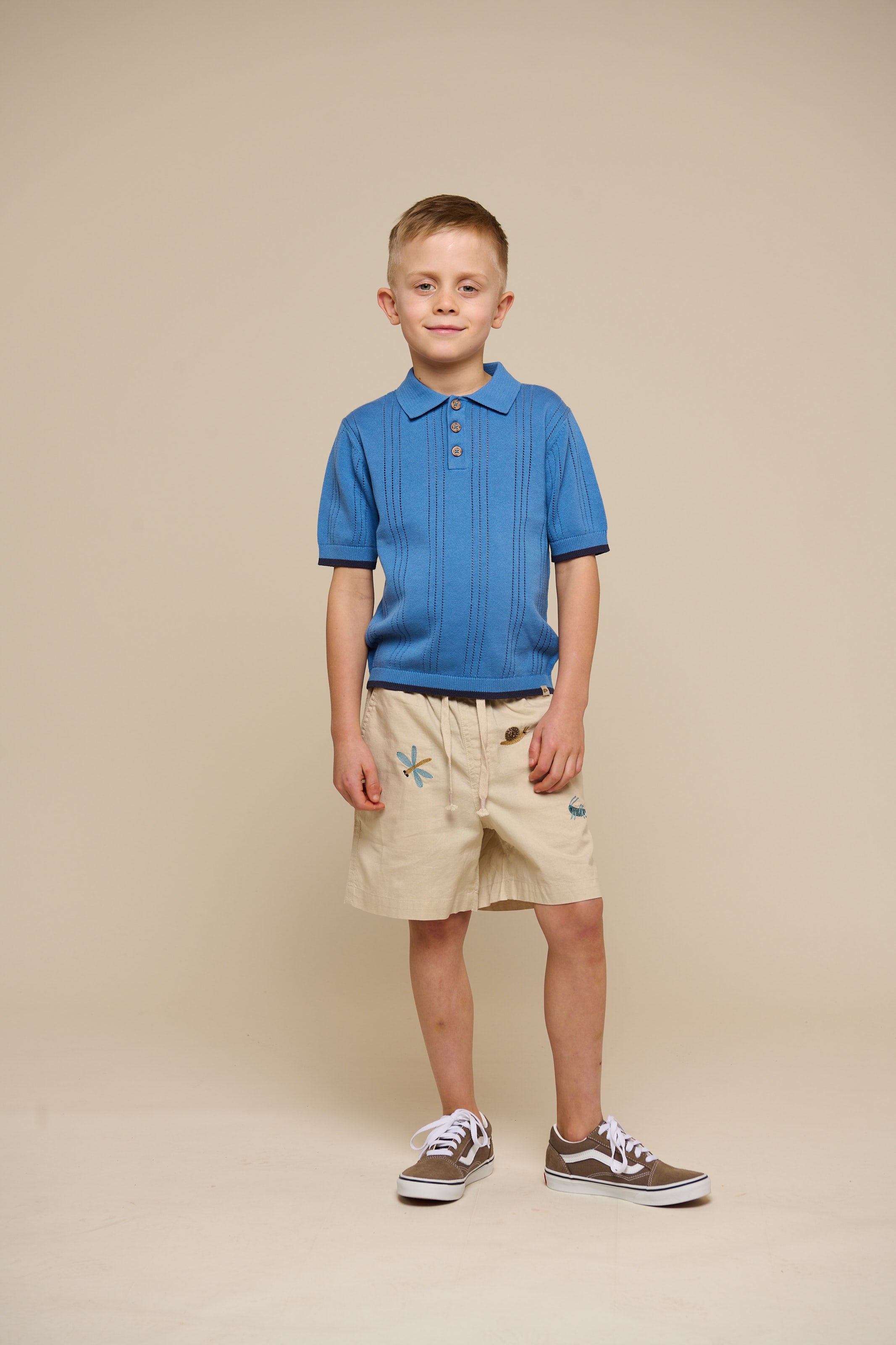 Blue knitted Polo - Tween - Dusty Blue | 101244 Dylan