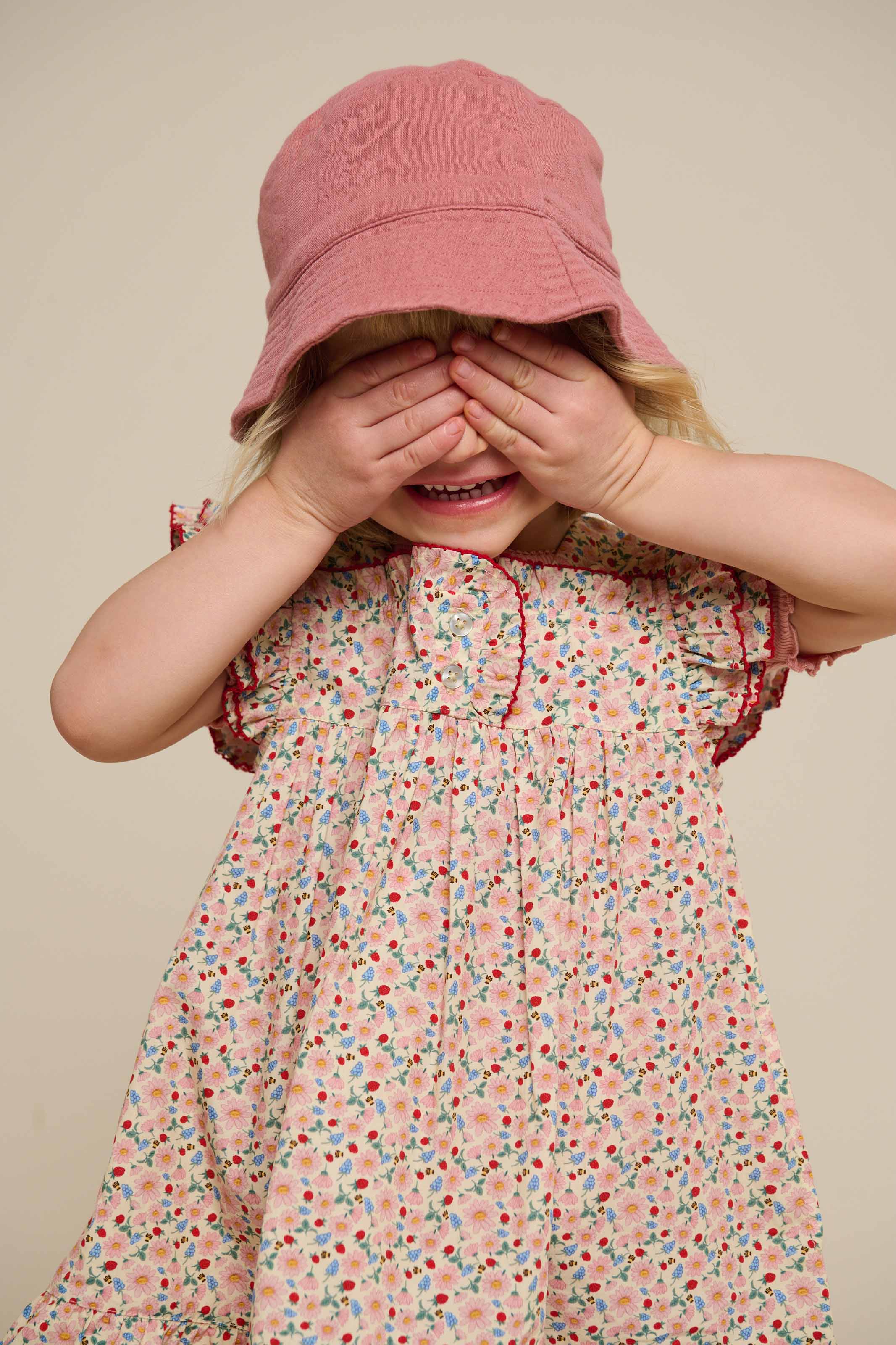 Gauze Bucket Hat - Kids - Old Rose | 100944 Jasmine