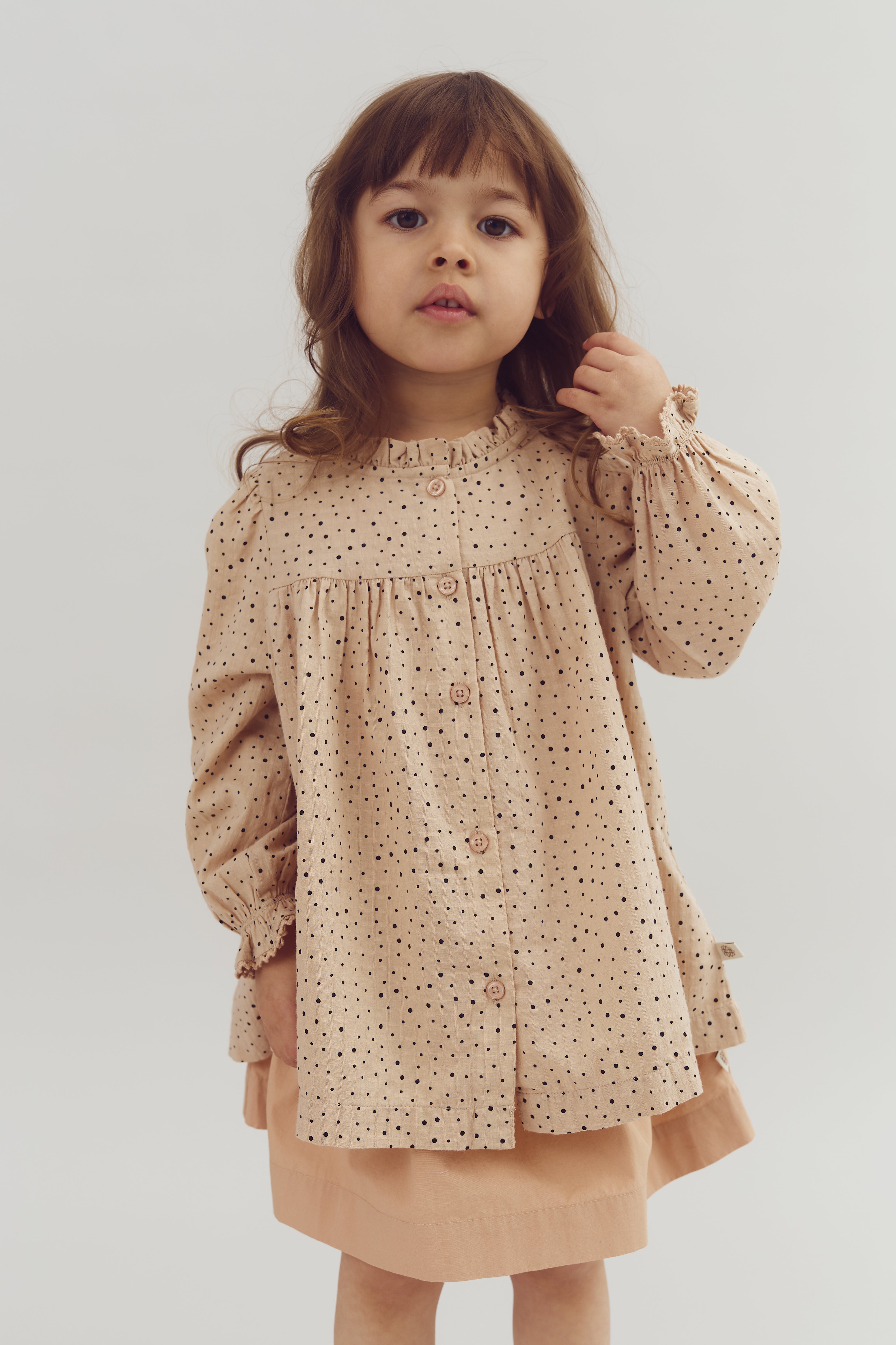 Cotton Tunic w. Micro Dots - Little - Moonlight
