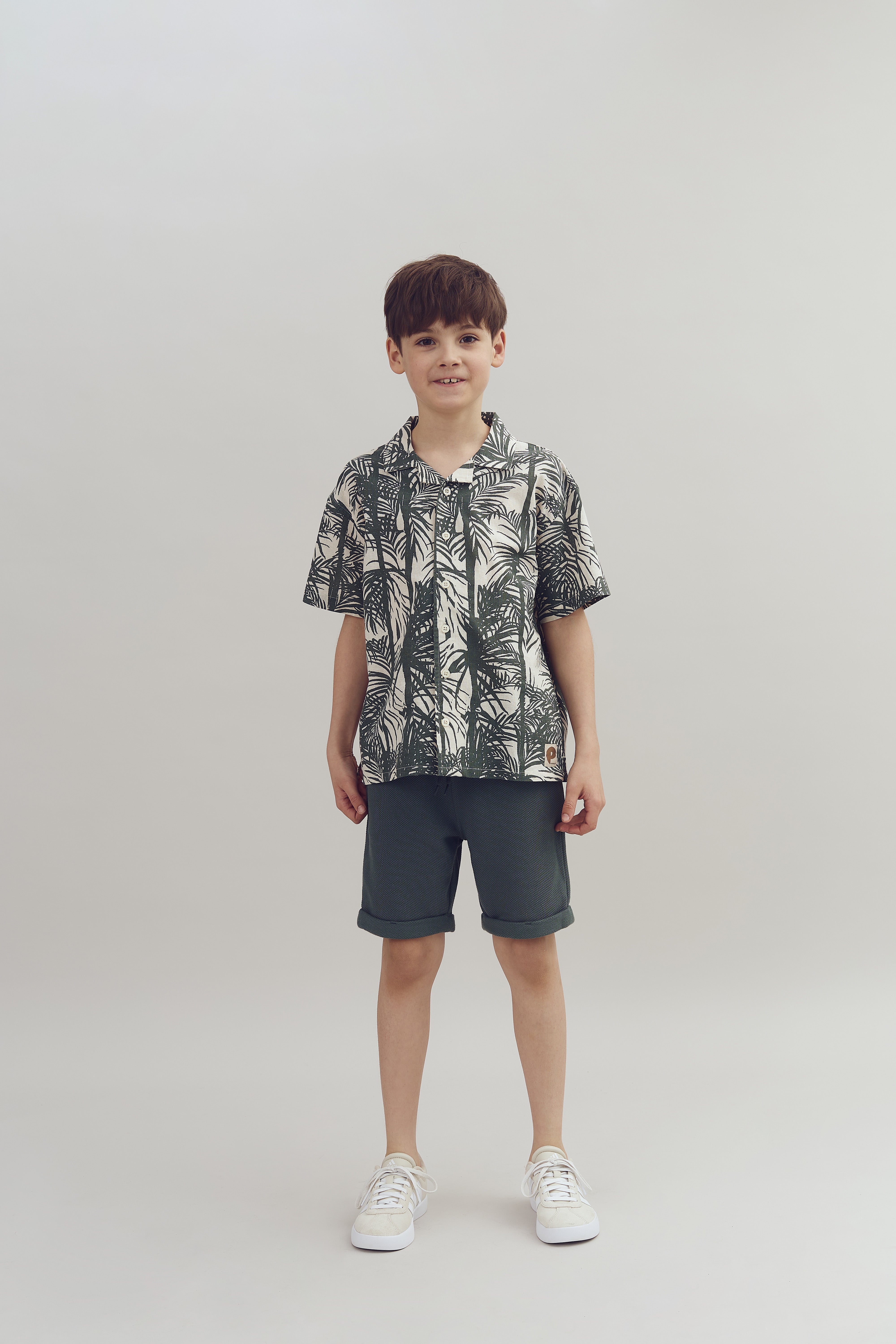 Linen Tropical Shirt - Petrol | 100400 Mateo