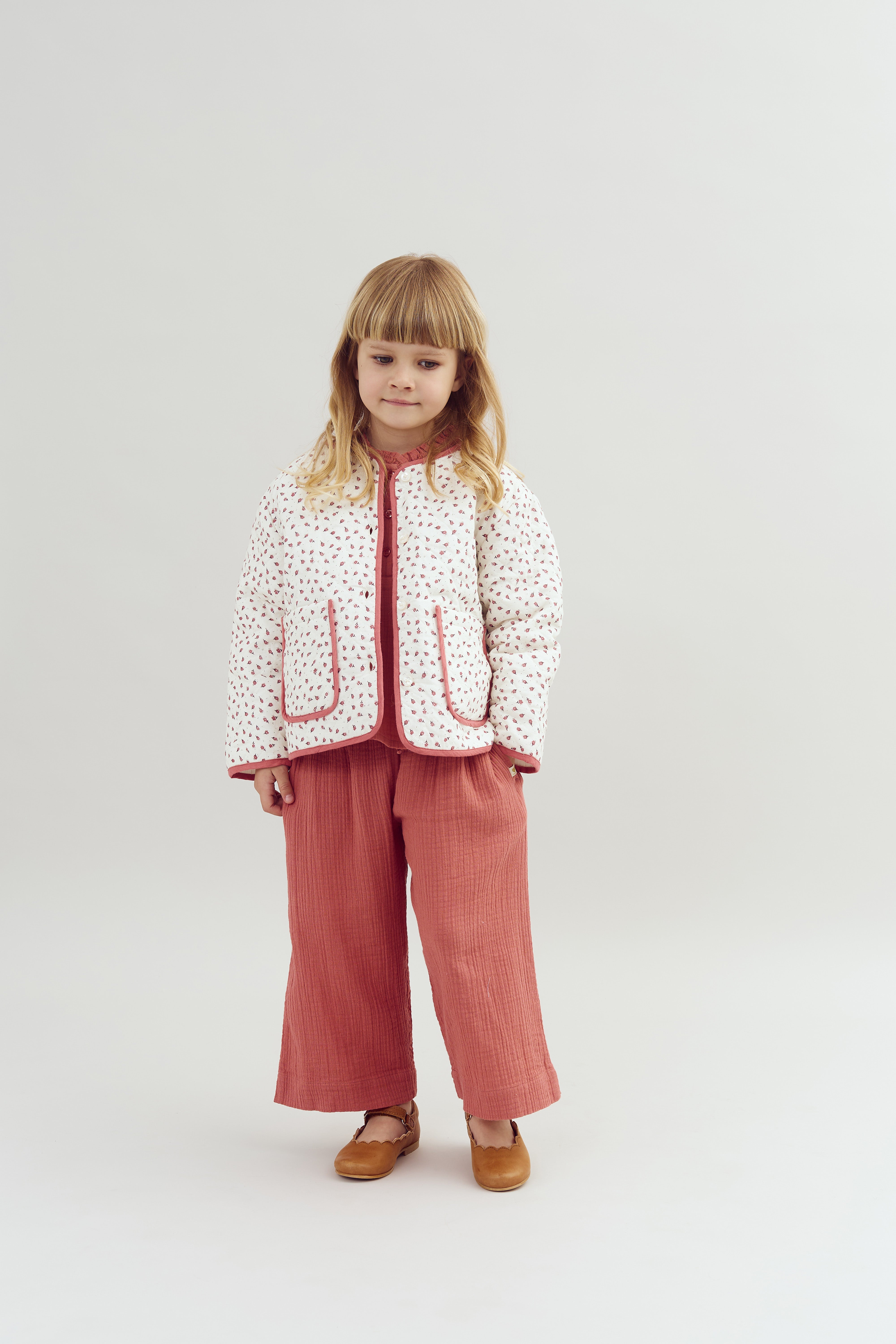 Muslin Cropped Trousers - Blush | 100290 Ella