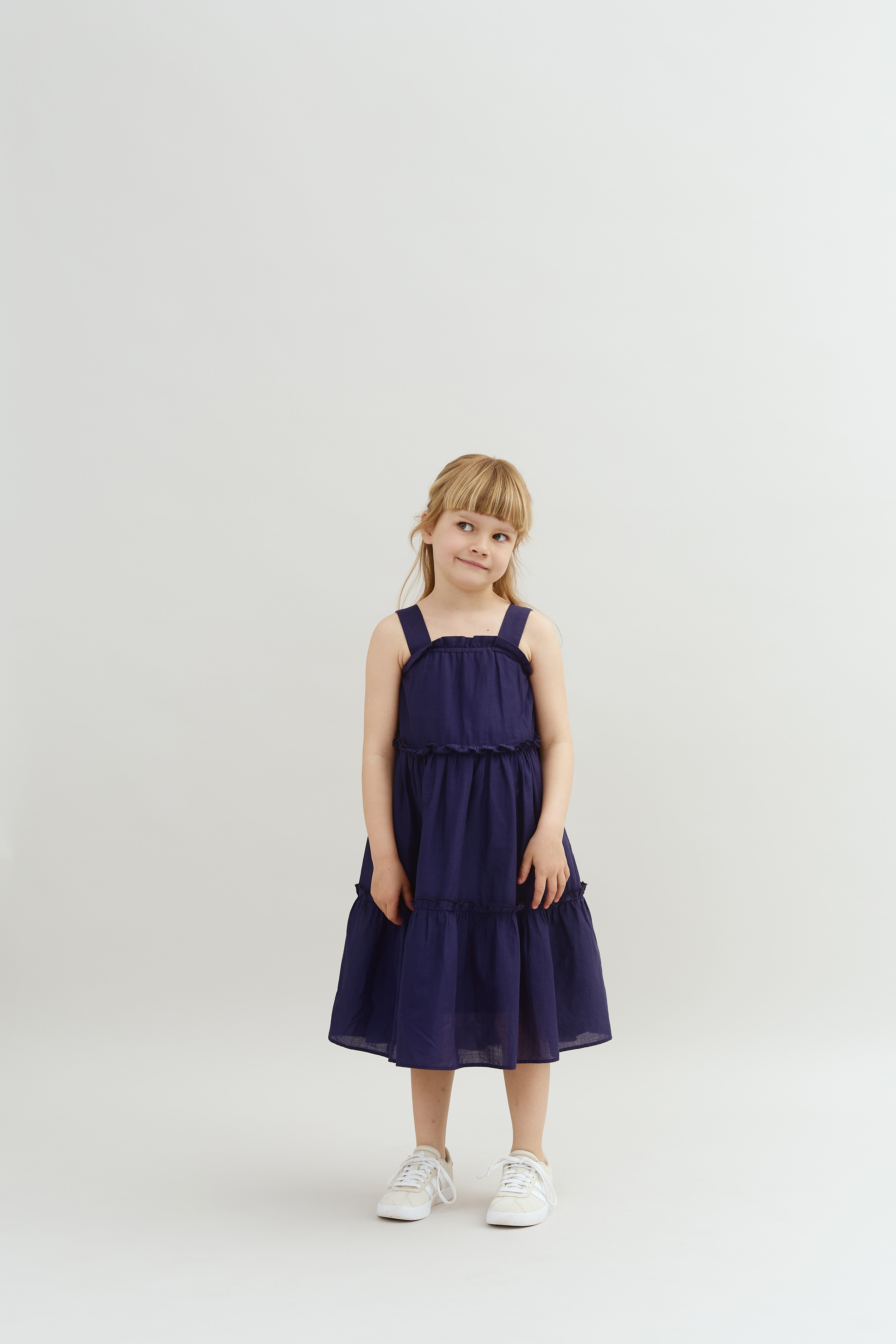 Tiered Dress - Navy | 100490 Hazel