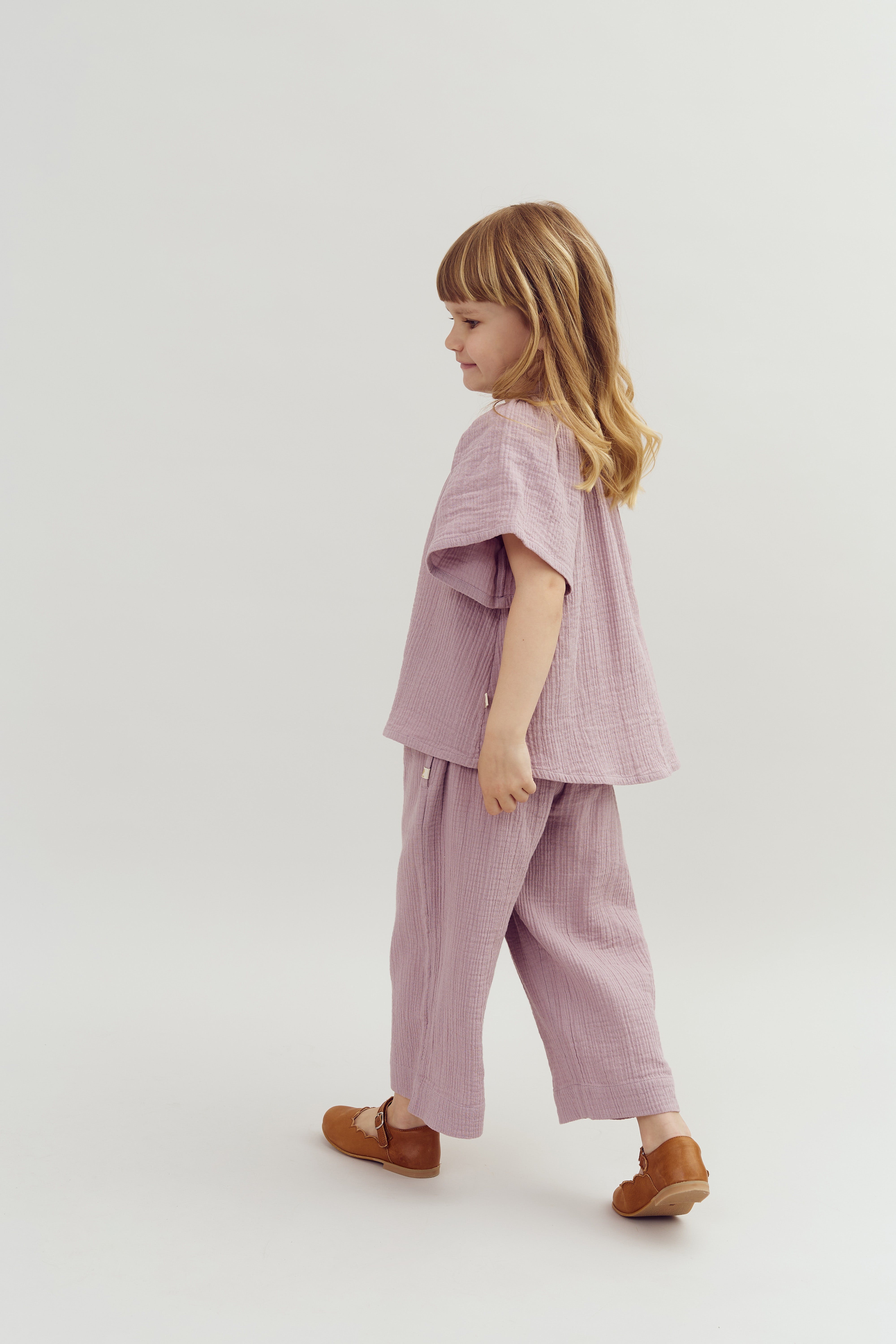 Muslin Placket Blouse - Purple | 100240 Ella