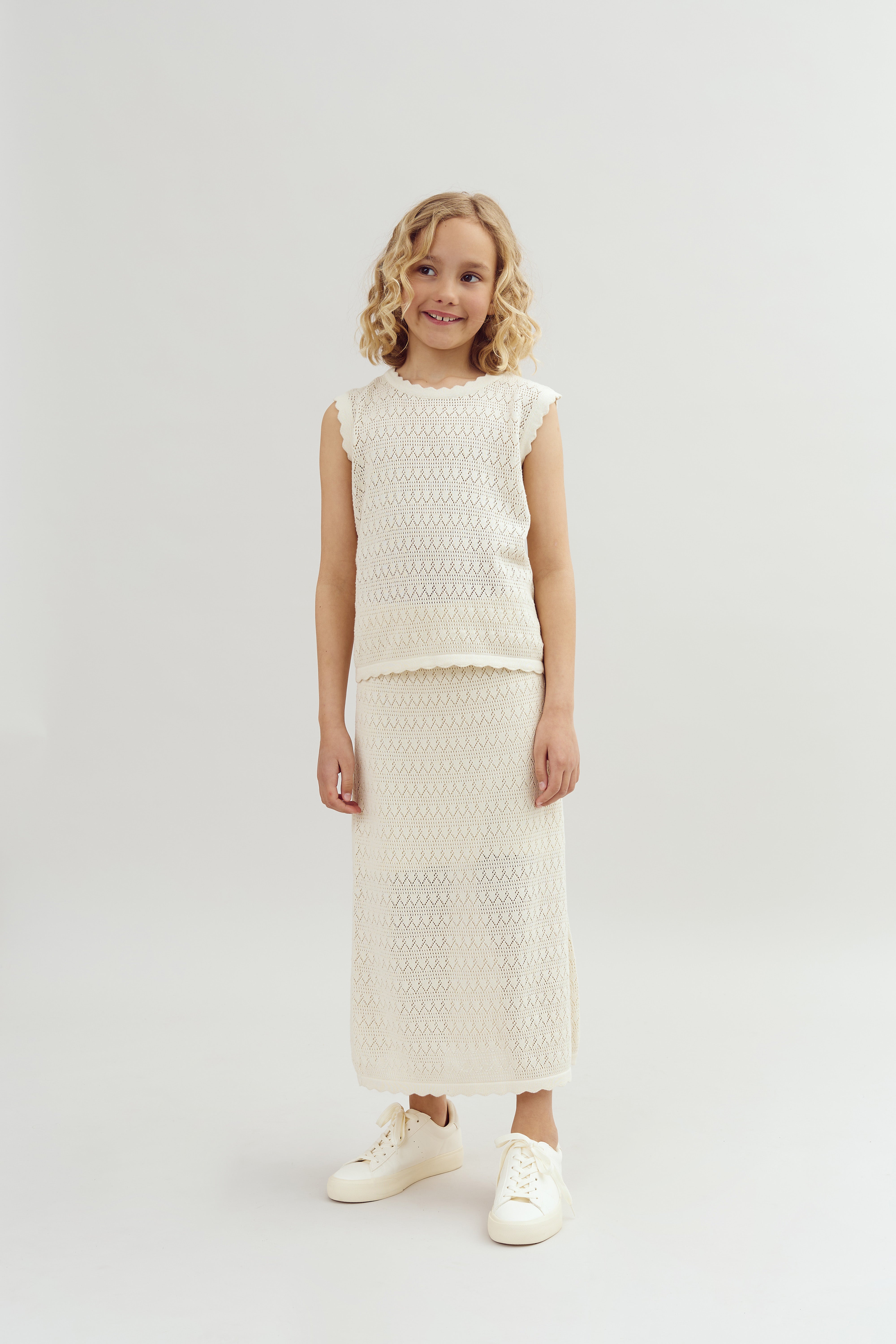 Knit Skirt - Tween - Off White | 100282 Vivi