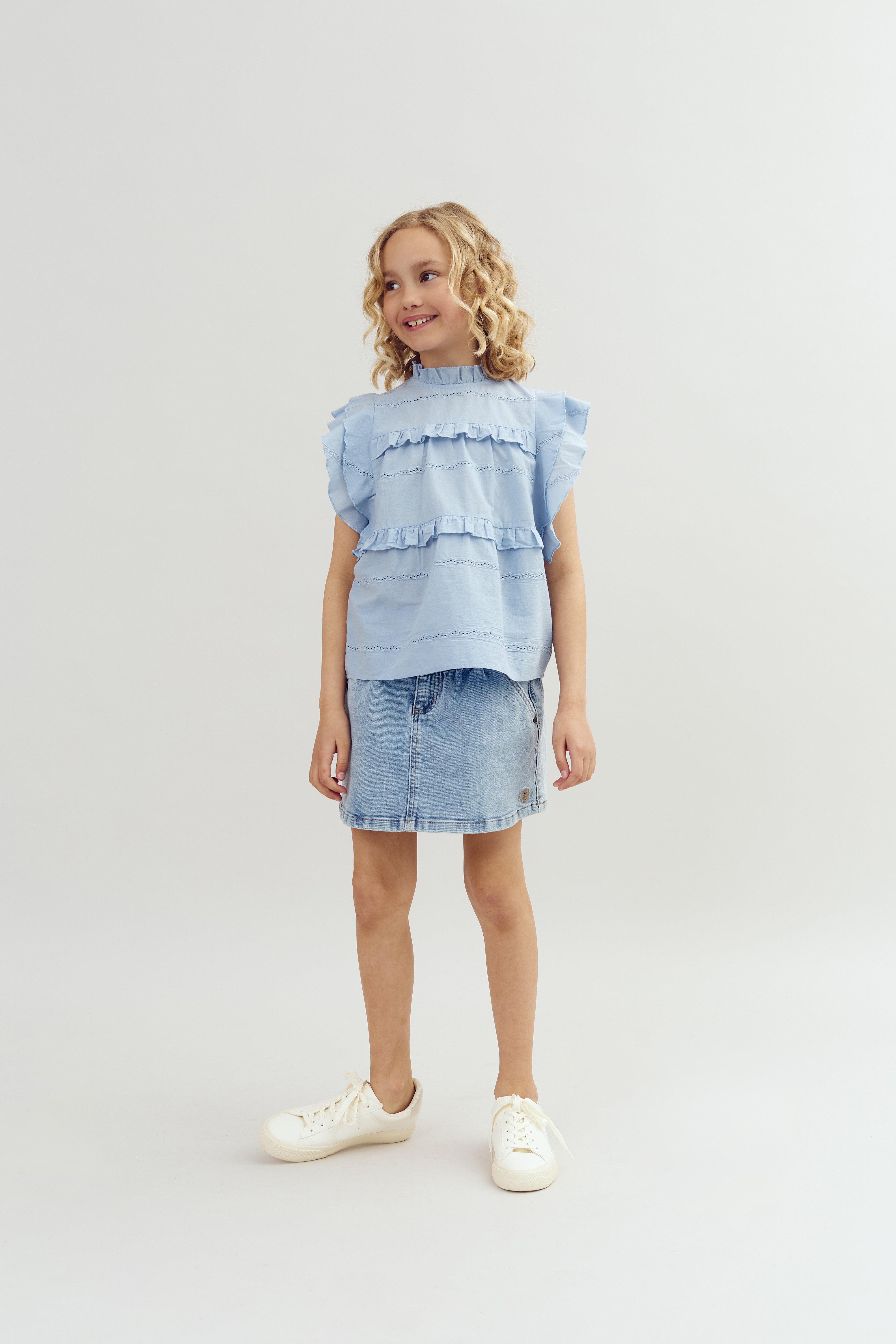 Denim Skirt - Light Blue Denim | 100107 Eva