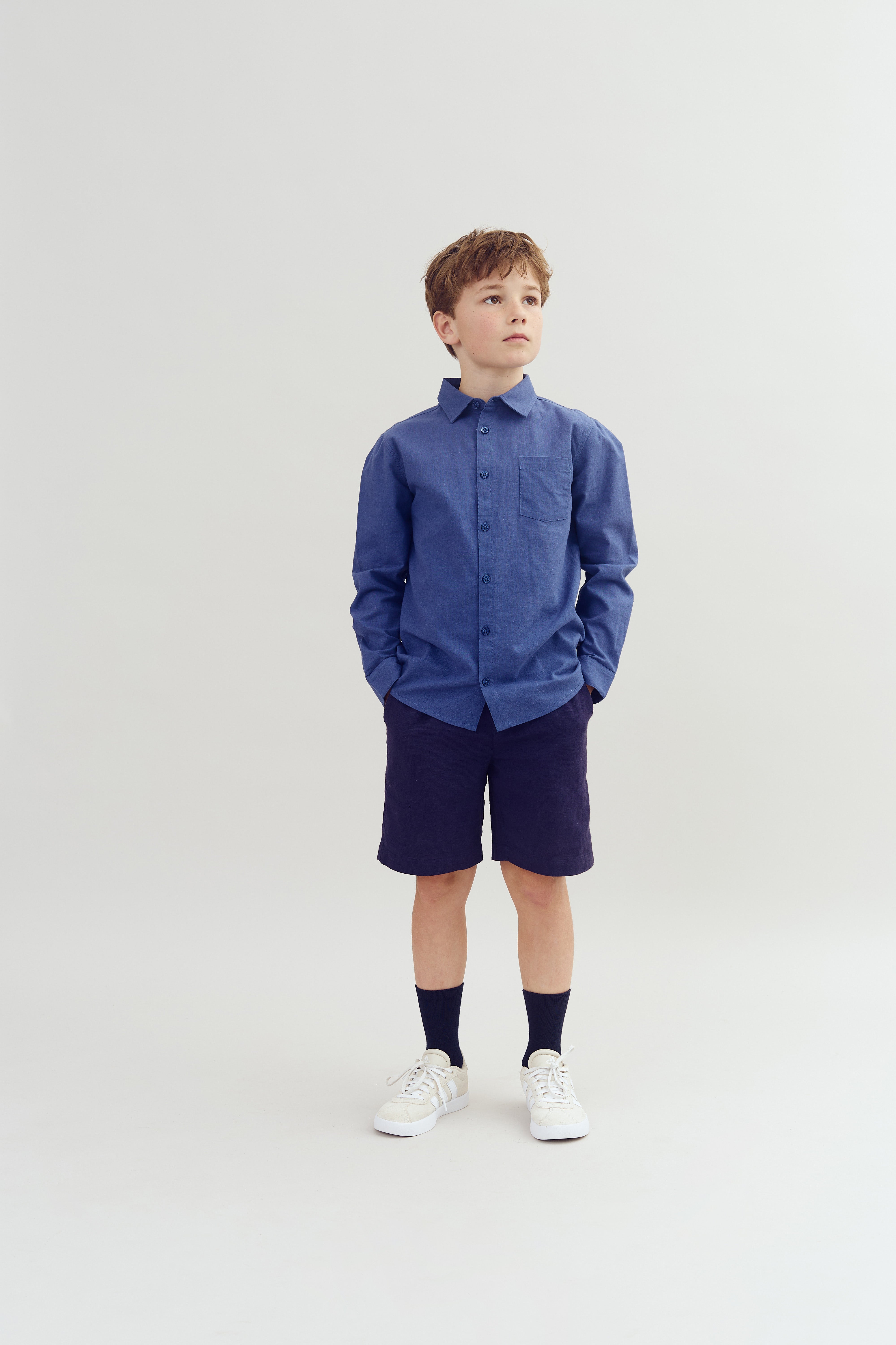 Linen Shirt - Tween - Dusty Cobalt | 100171 Pelle