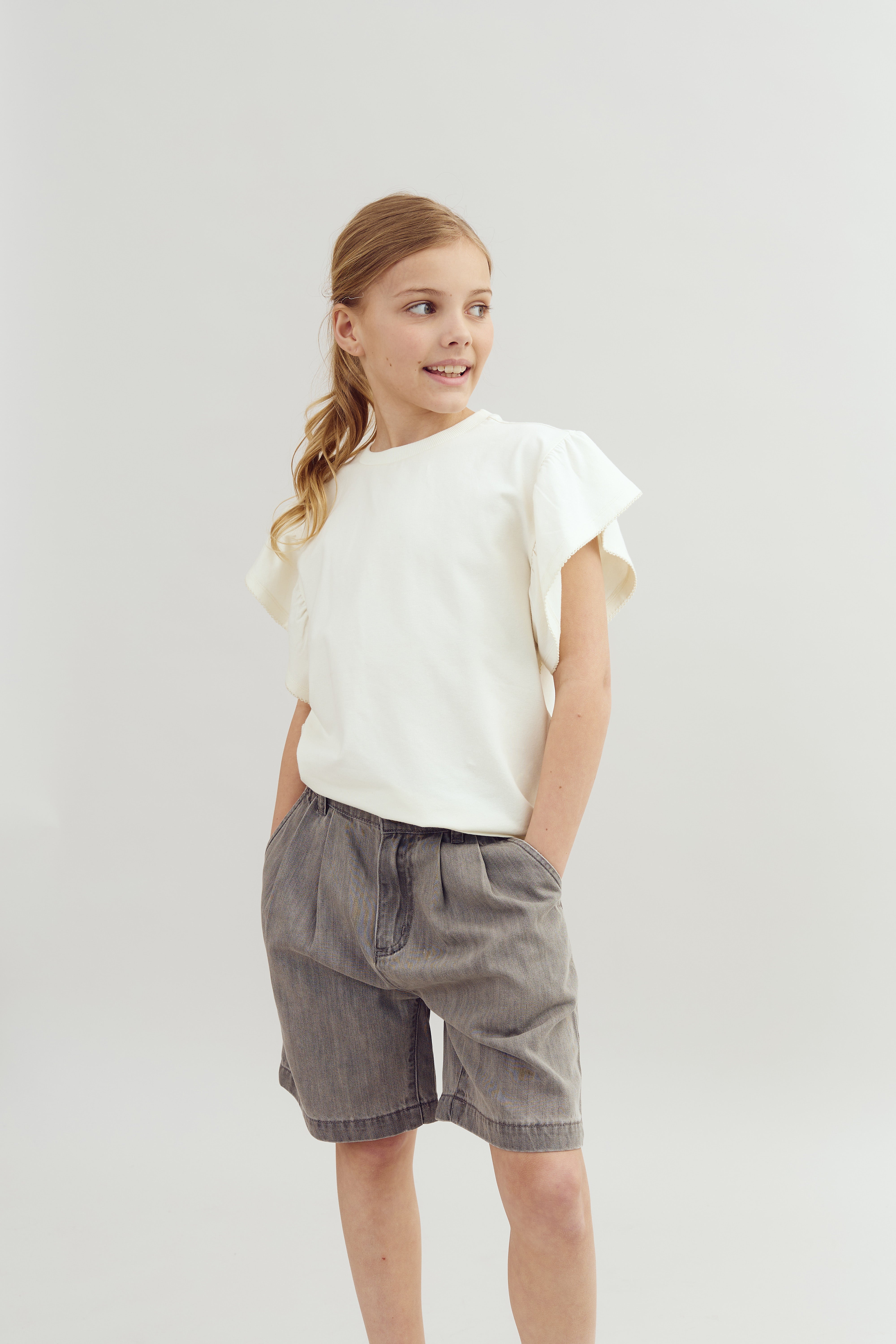 Denim Shorts - Tween - Grey Denim | 100102 Lea