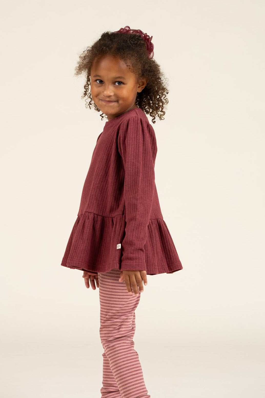 Striped Jersey Leggings - Kids - Rose Stripe | 100654 Elise