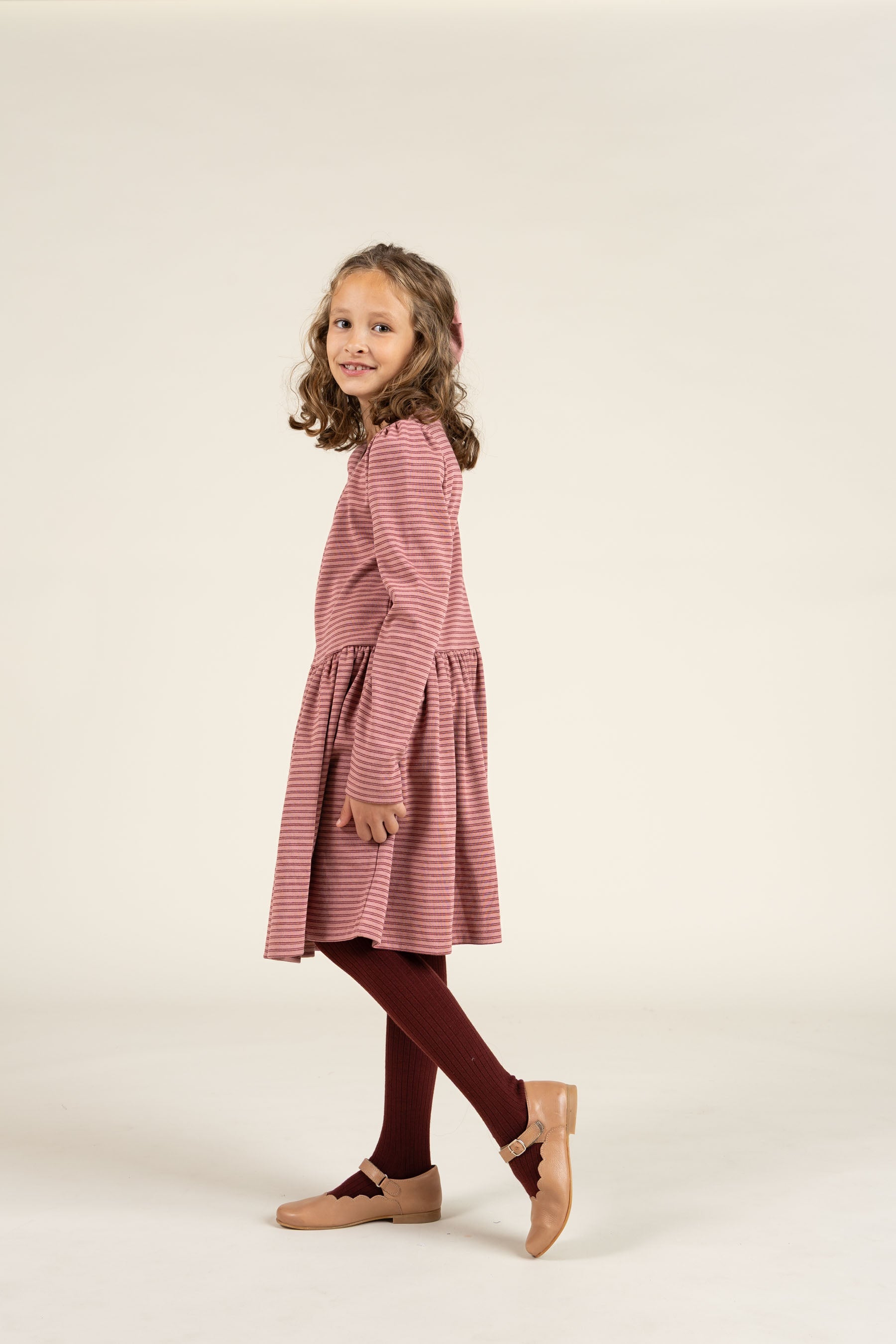 Striped Jersey Dress - Tween - Rose Stripe | 100651 Elise