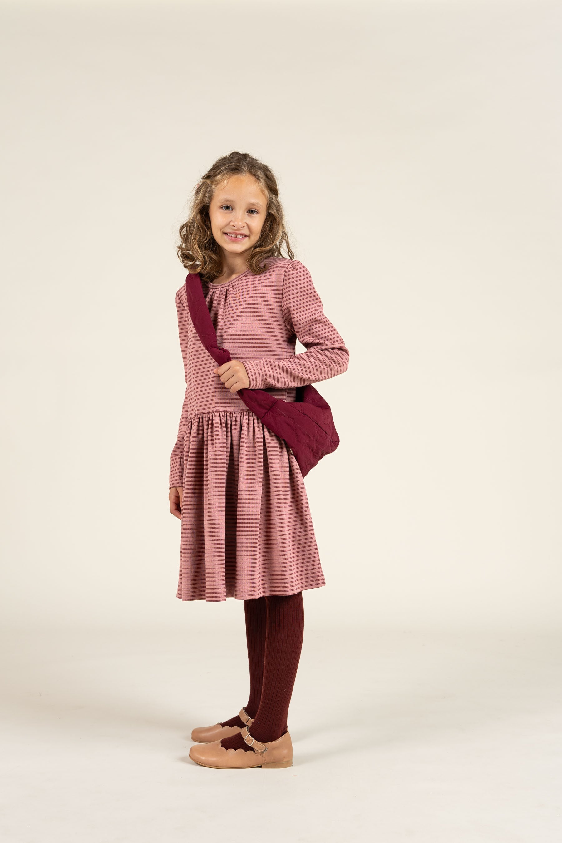 Striped Jersey Dress - Tween - Rose Stripe | 100651 Elise