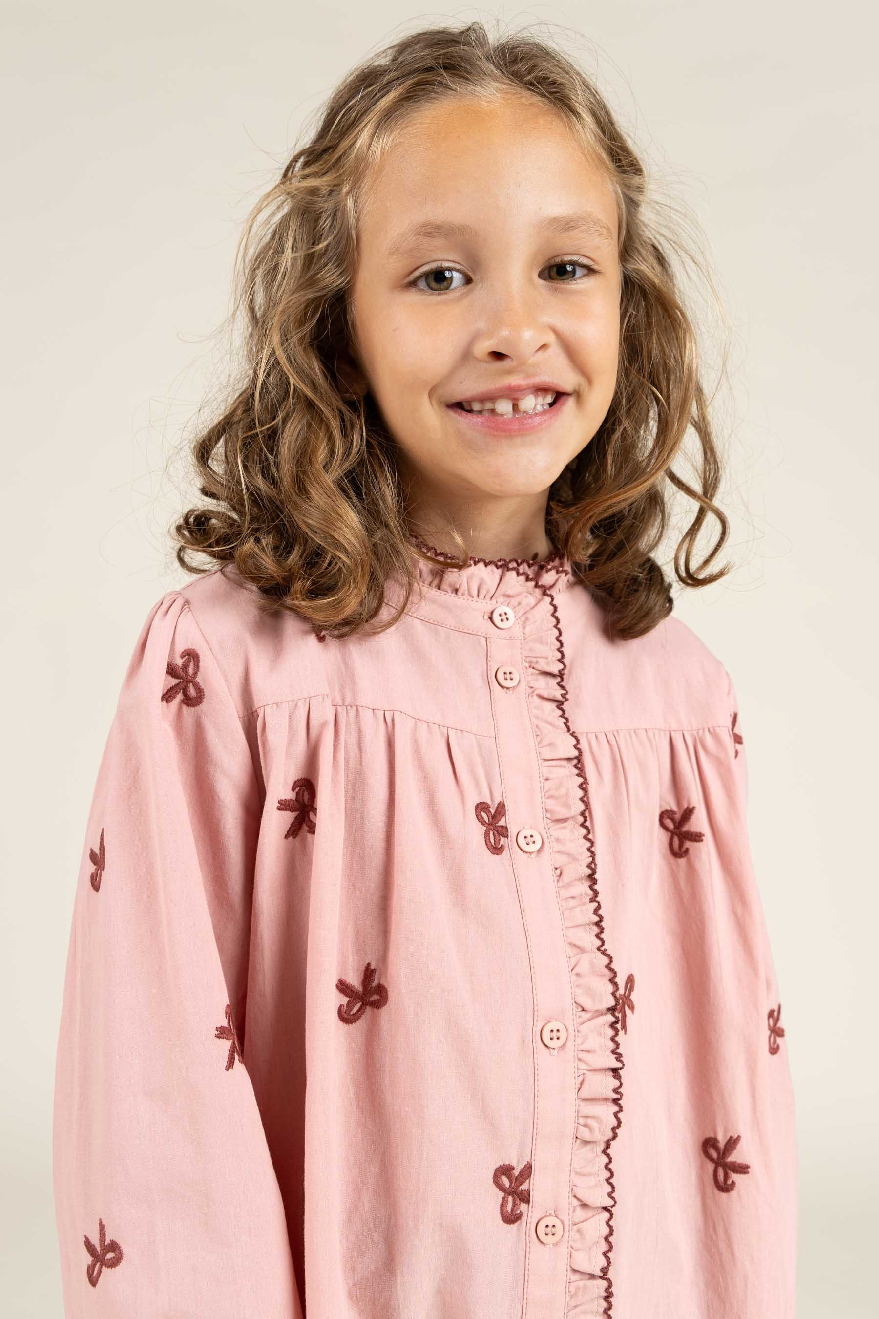 Poplin Dress with Embroidery - Tween - Rose | 100682 Adison