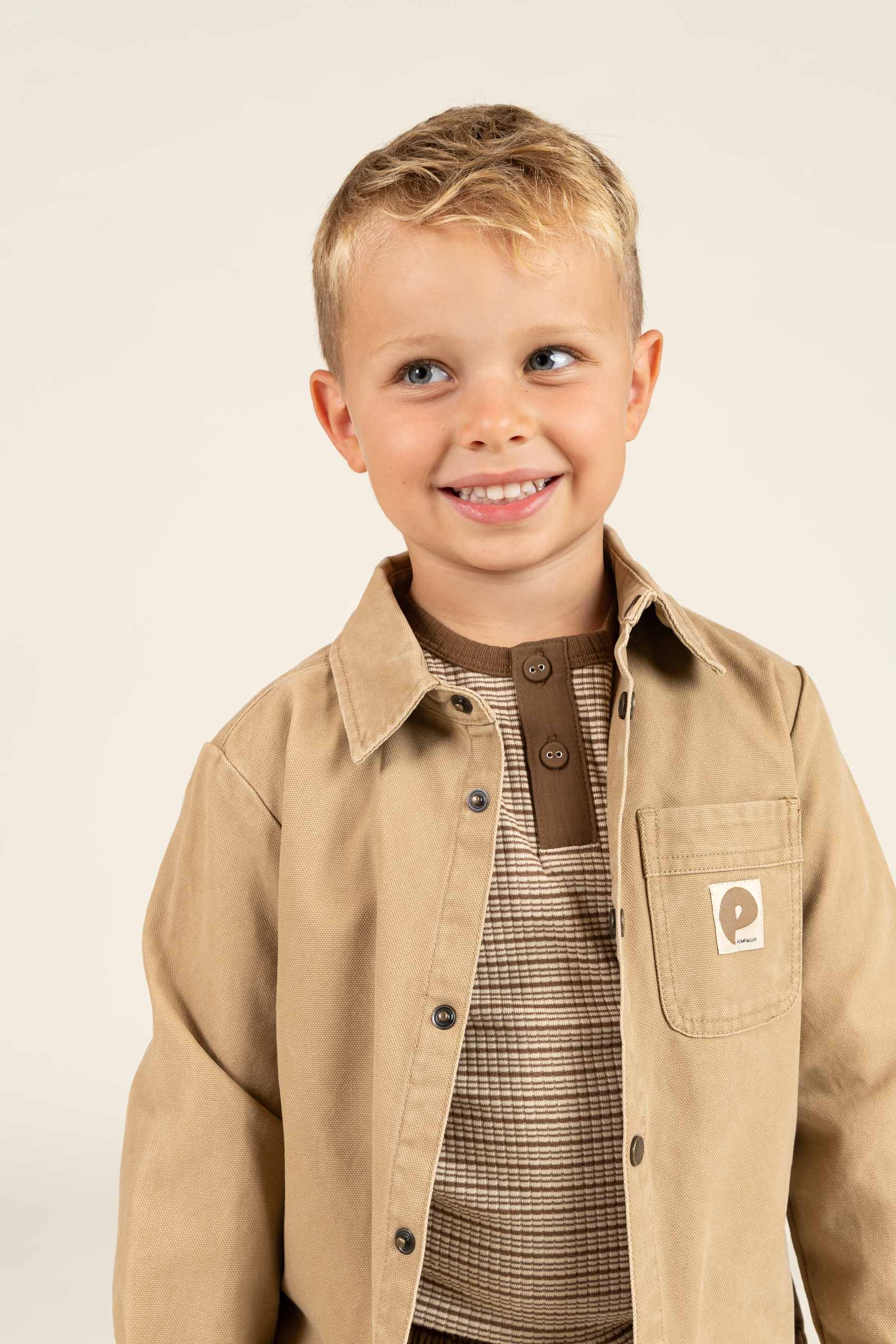Canvas Overshirt - Kids - Beige | 100126 Dereck