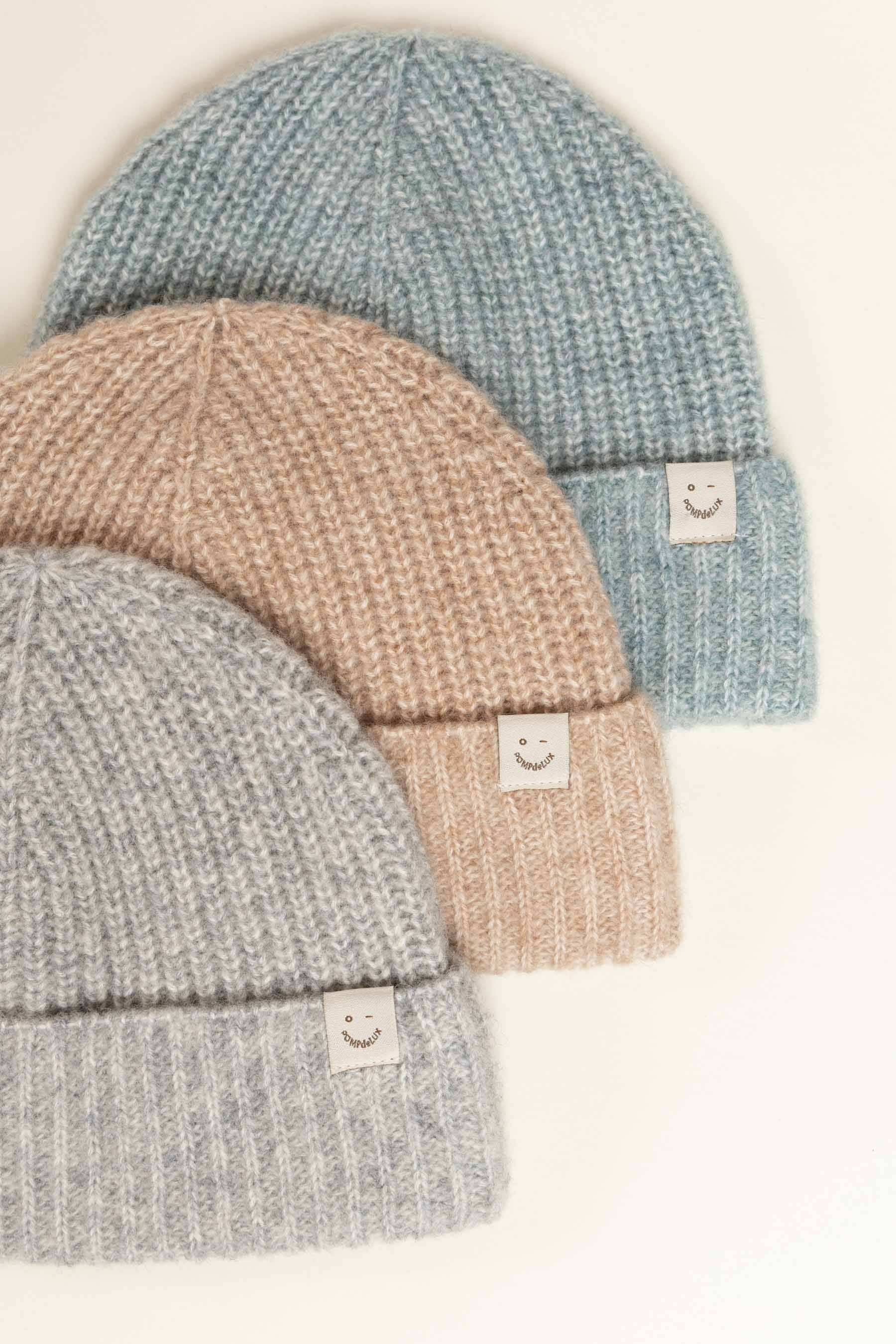 Wool Mix Beanie - All - Green Melange | 100750 Cork