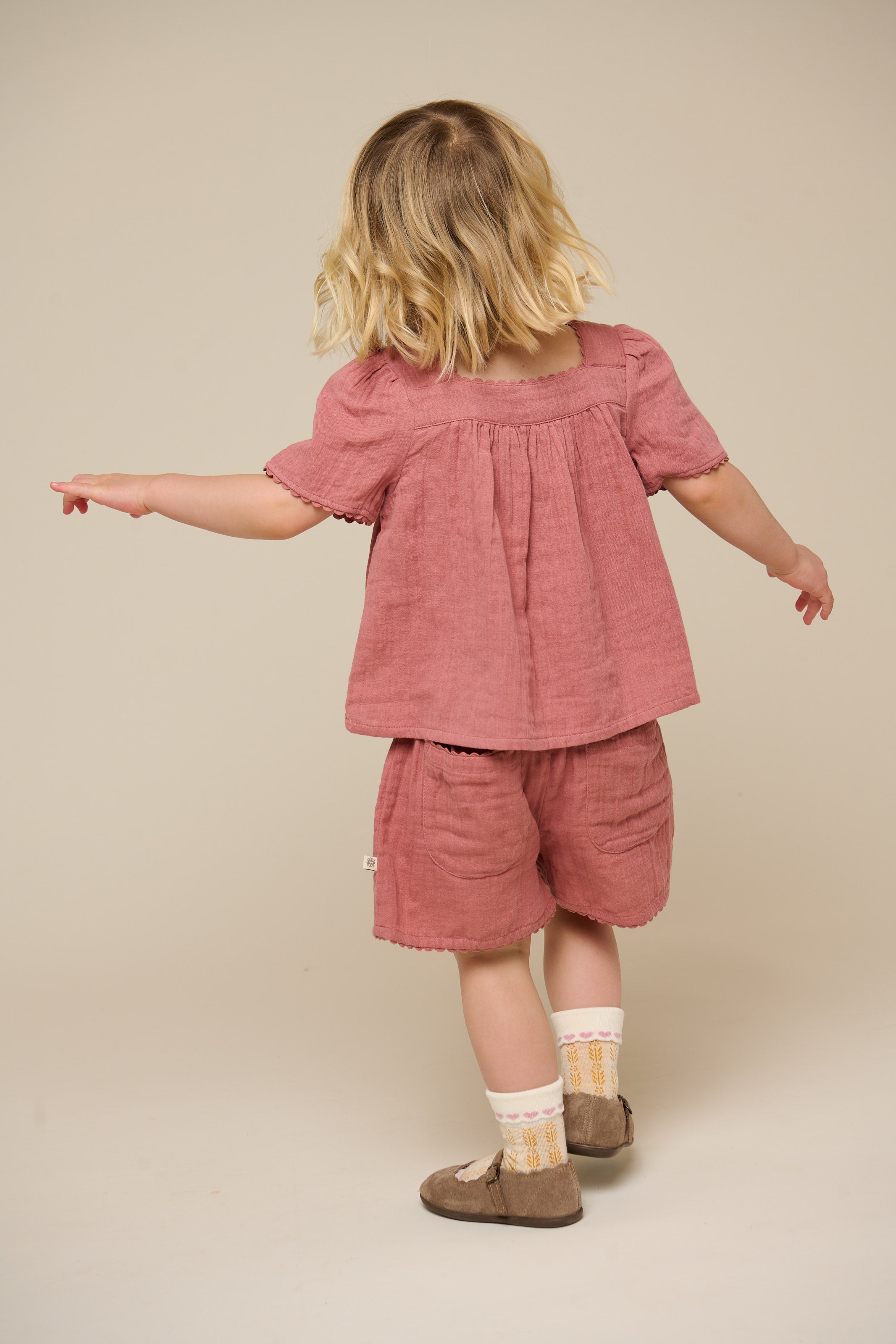 Gauze Shorts - Kids - Old Rose | 100926 Jasmine