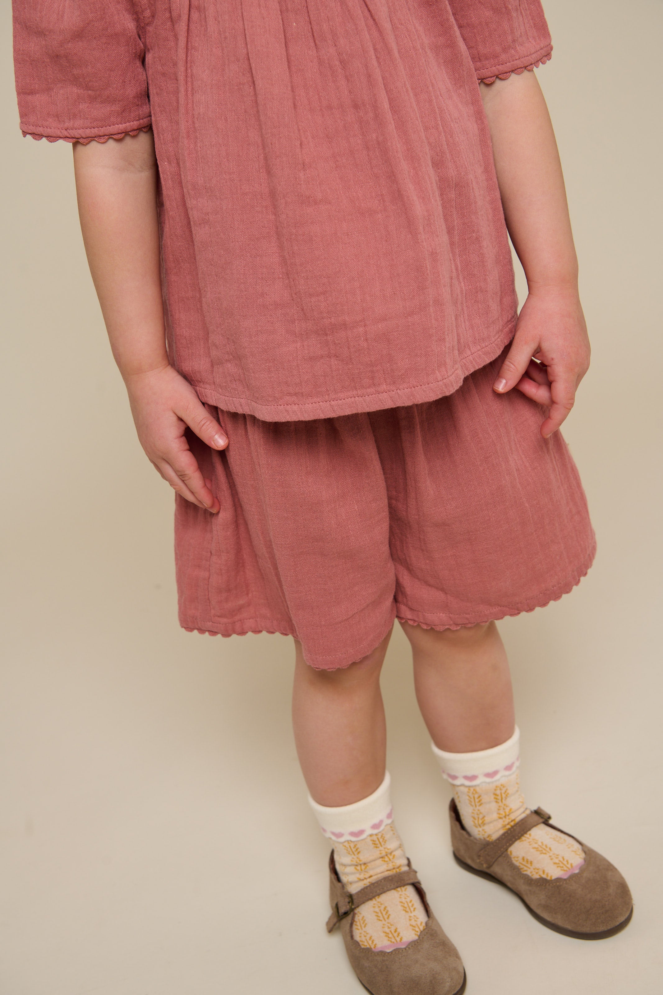 Gauze Shorts - Kids - Old Rose | 100926 Jasmine