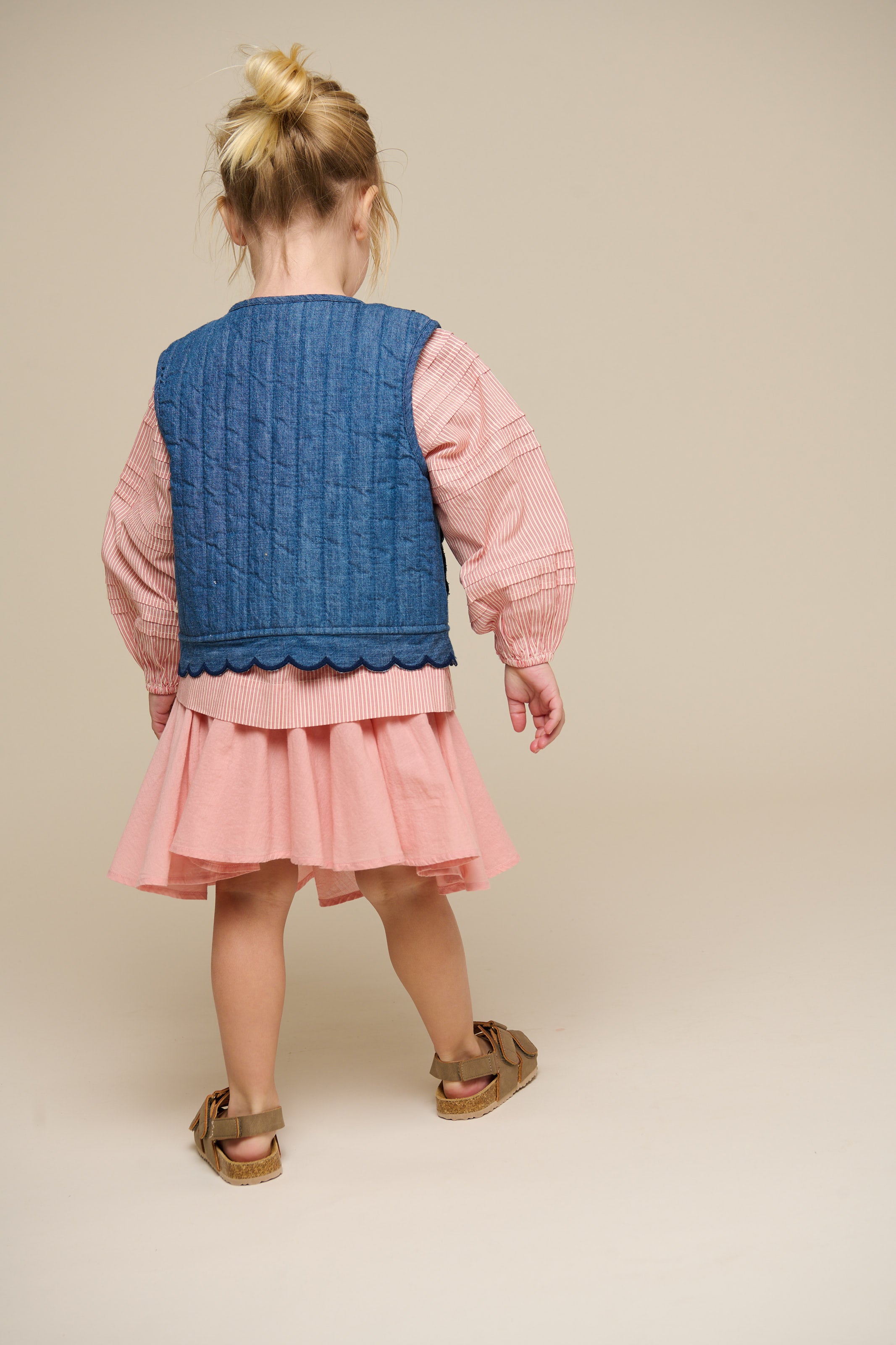 Quillted Denim Vest - Kids - Blue Denim | 101052 Isabella