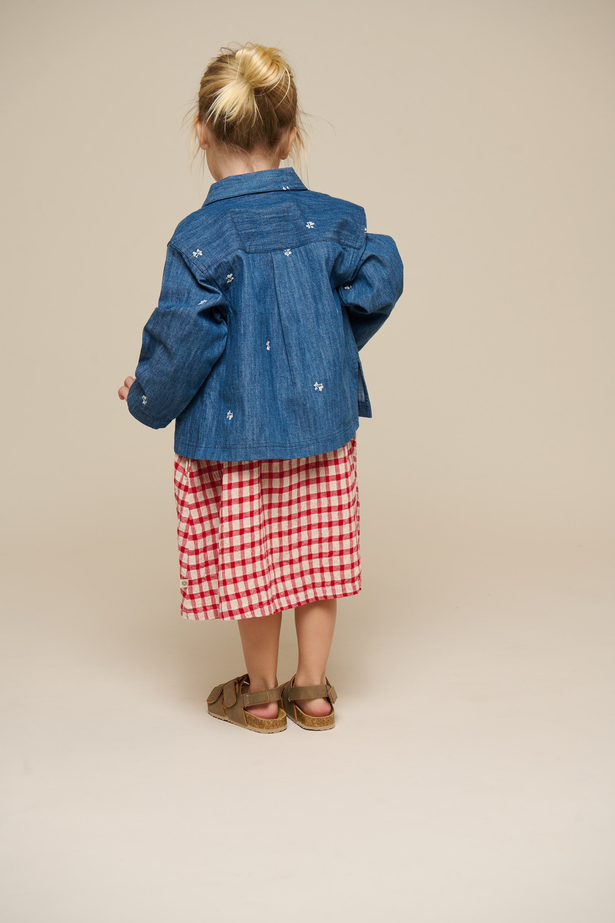 Embroidered Light Denim Shirt Jacket - Kids - Blue Denim | 101051 Isabella