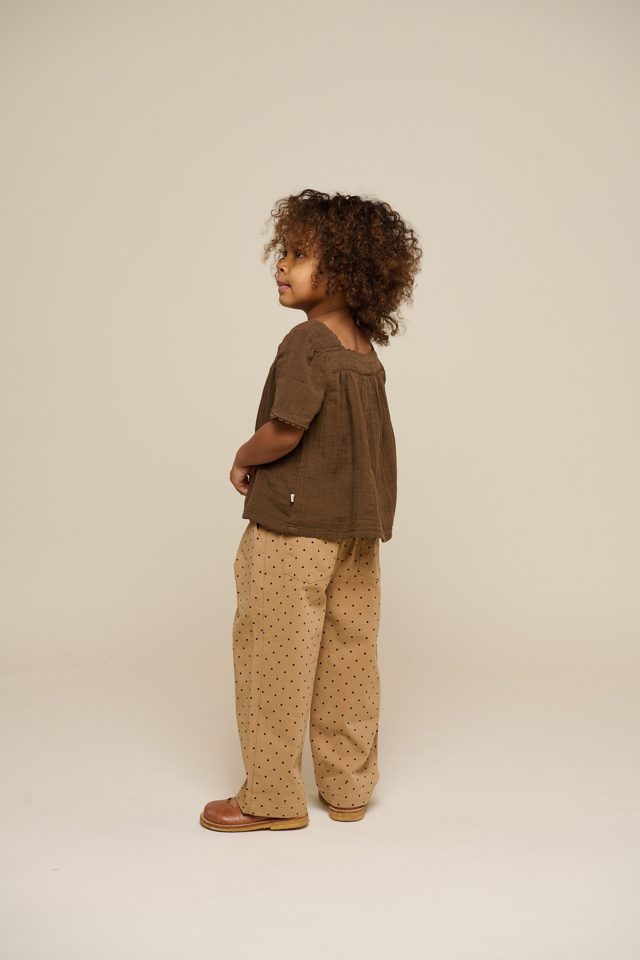 Twill trousers with Dot - Kids - Beige | 100614 Iris