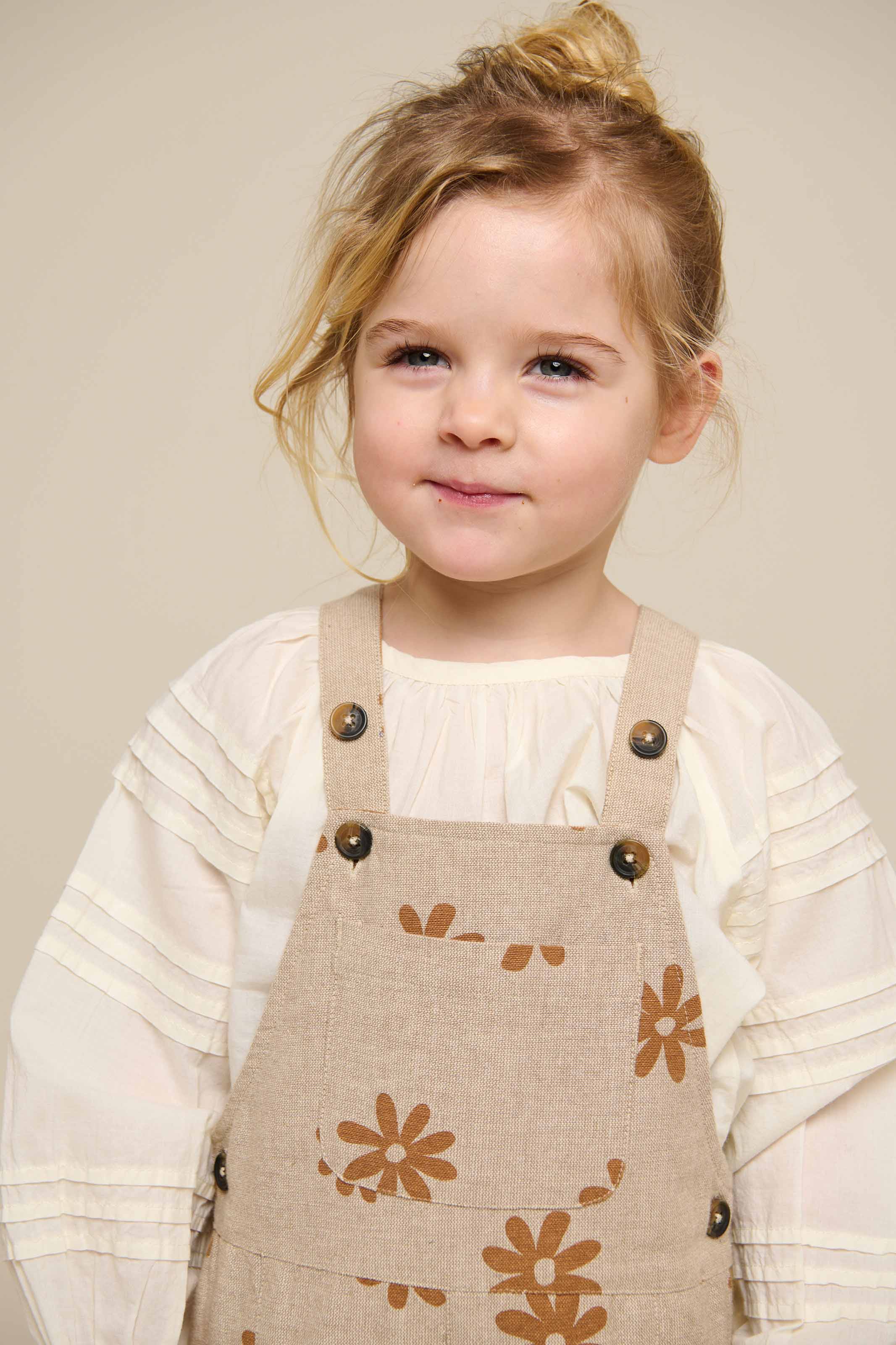 Printed Cotton Overall - Kids - Sand | 101210 Molly
