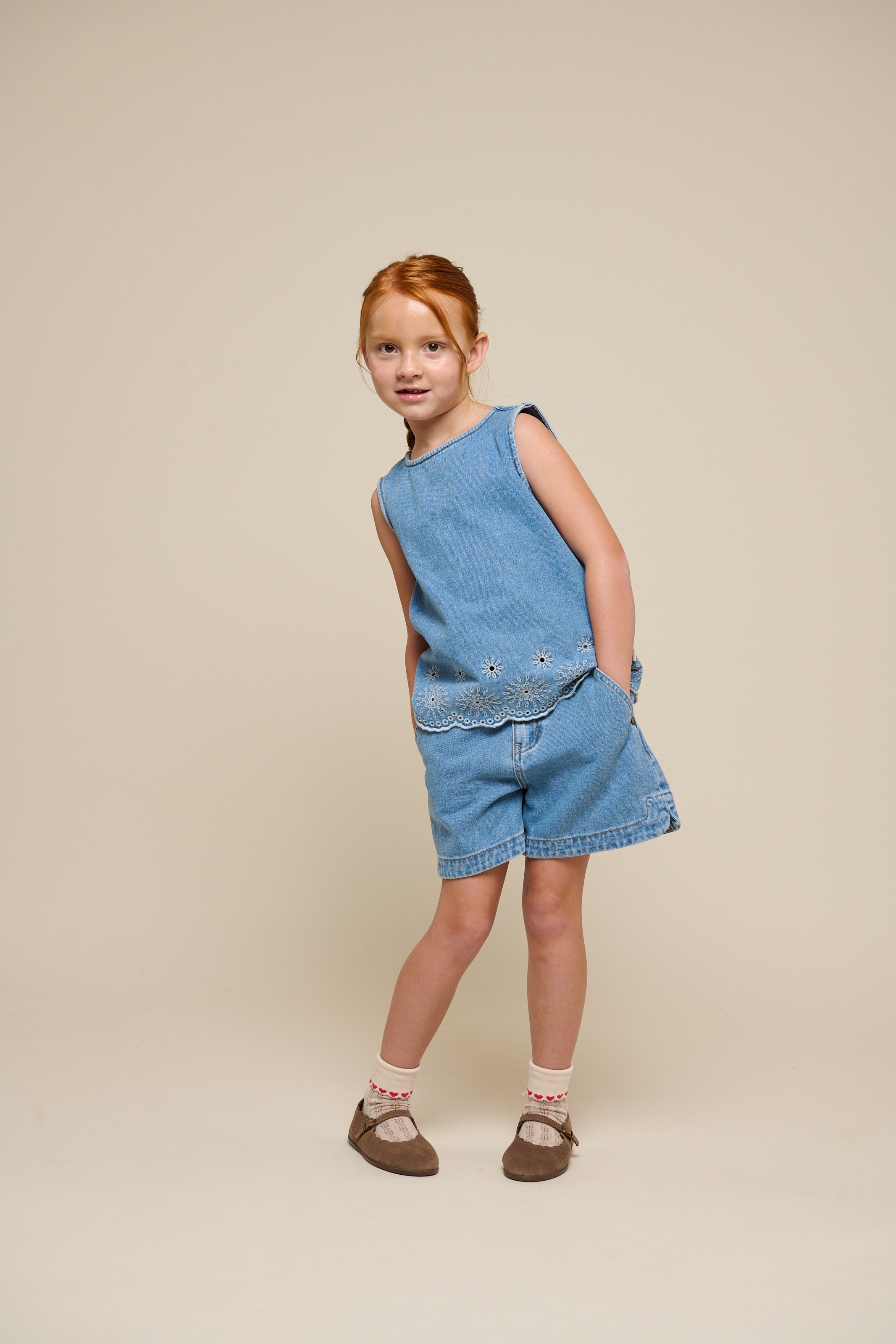 Denim Shorts - Kids - Light Blue Denim | 101016 Vera