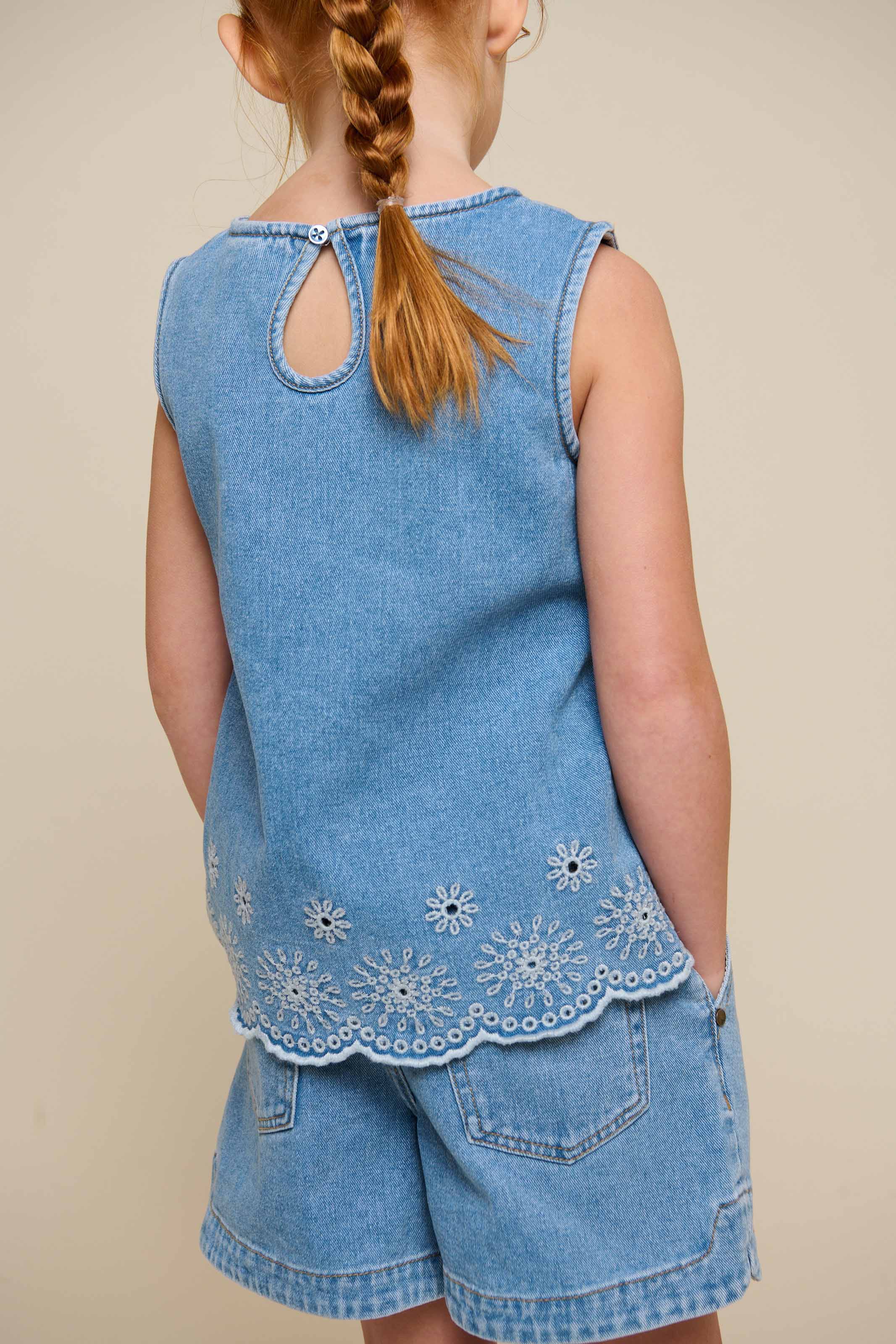 Denim Shorts - Kids - Light Blue Denim | 101016 Vera