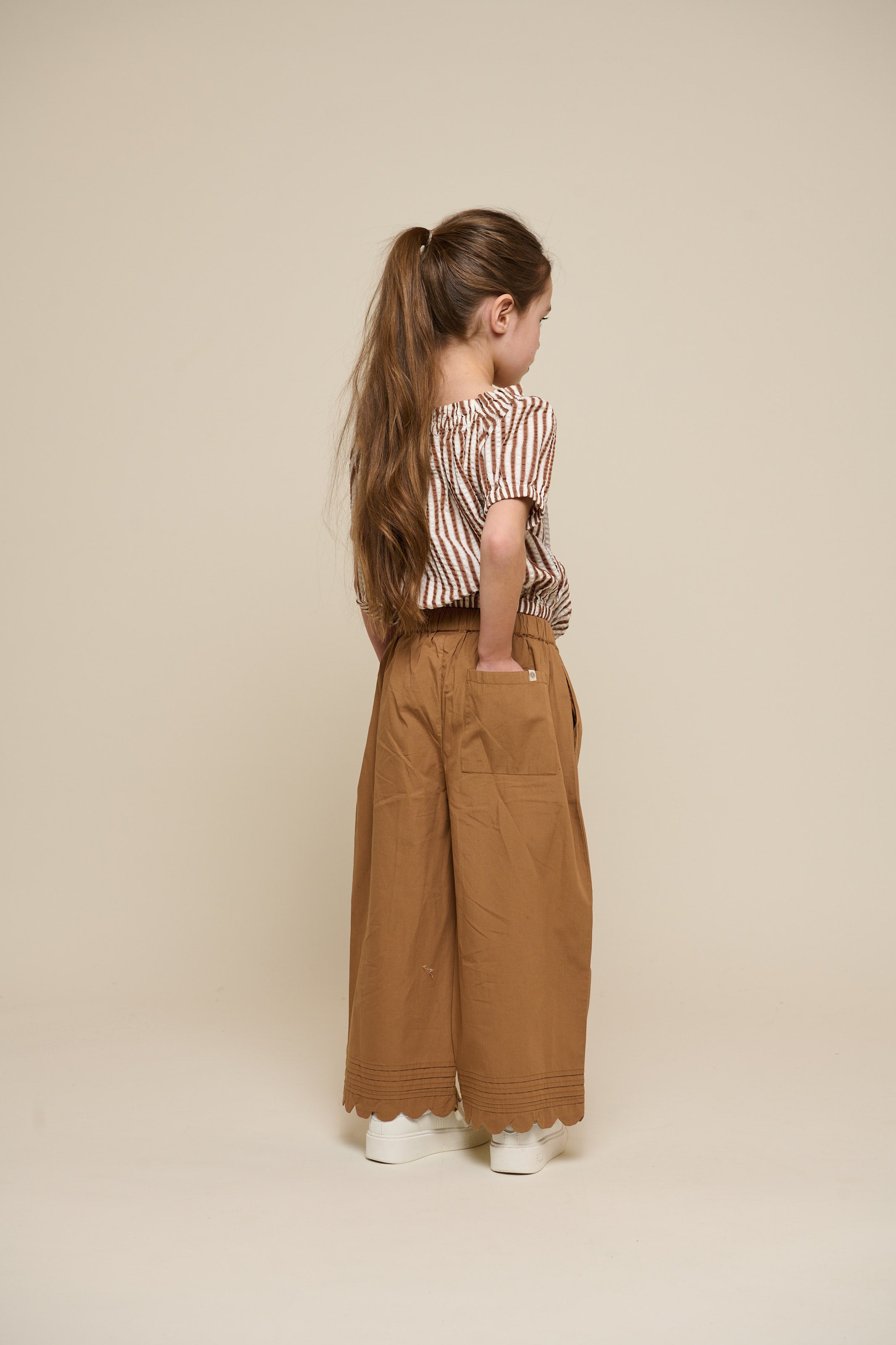 Poplin Trouser with Scallop Edge - Tween - Coconut | 101079 Joy