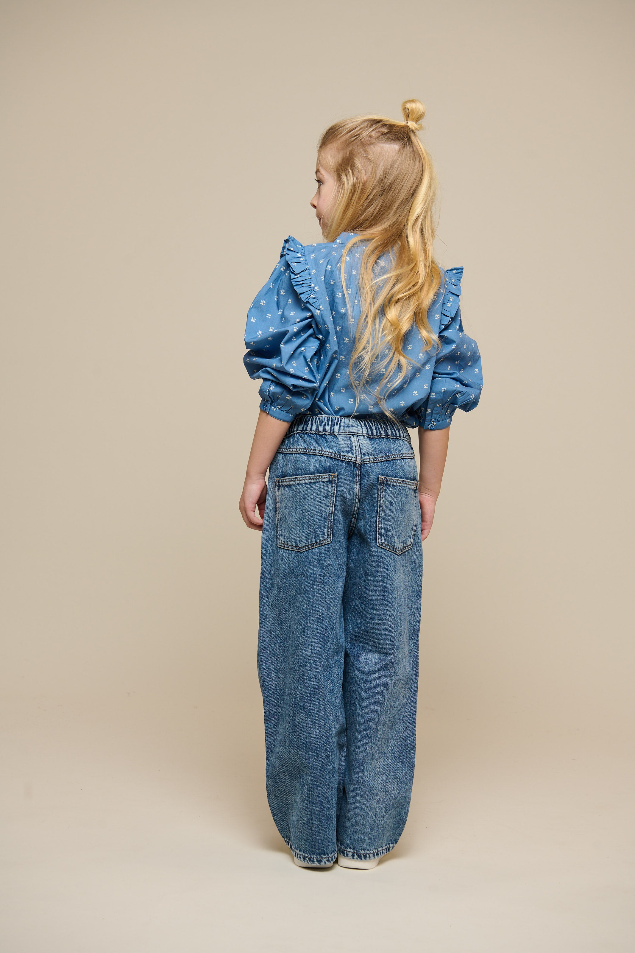 Printed Poplin Shirt Blouse - Tween - Dusty Blue | 101087 Camilla