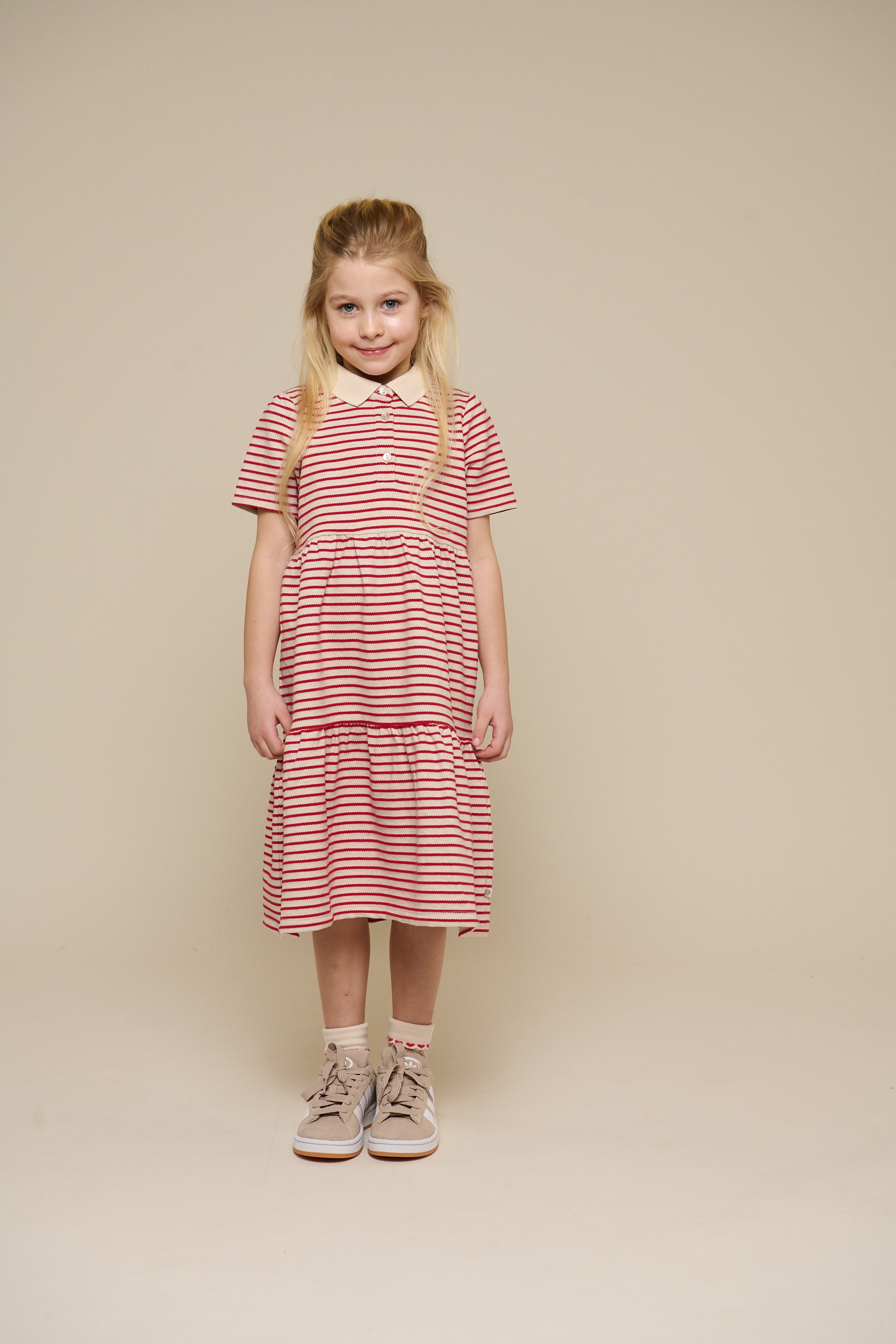 Striped Jersey Dress - Tween - Cherry Red | 101009 Emmie