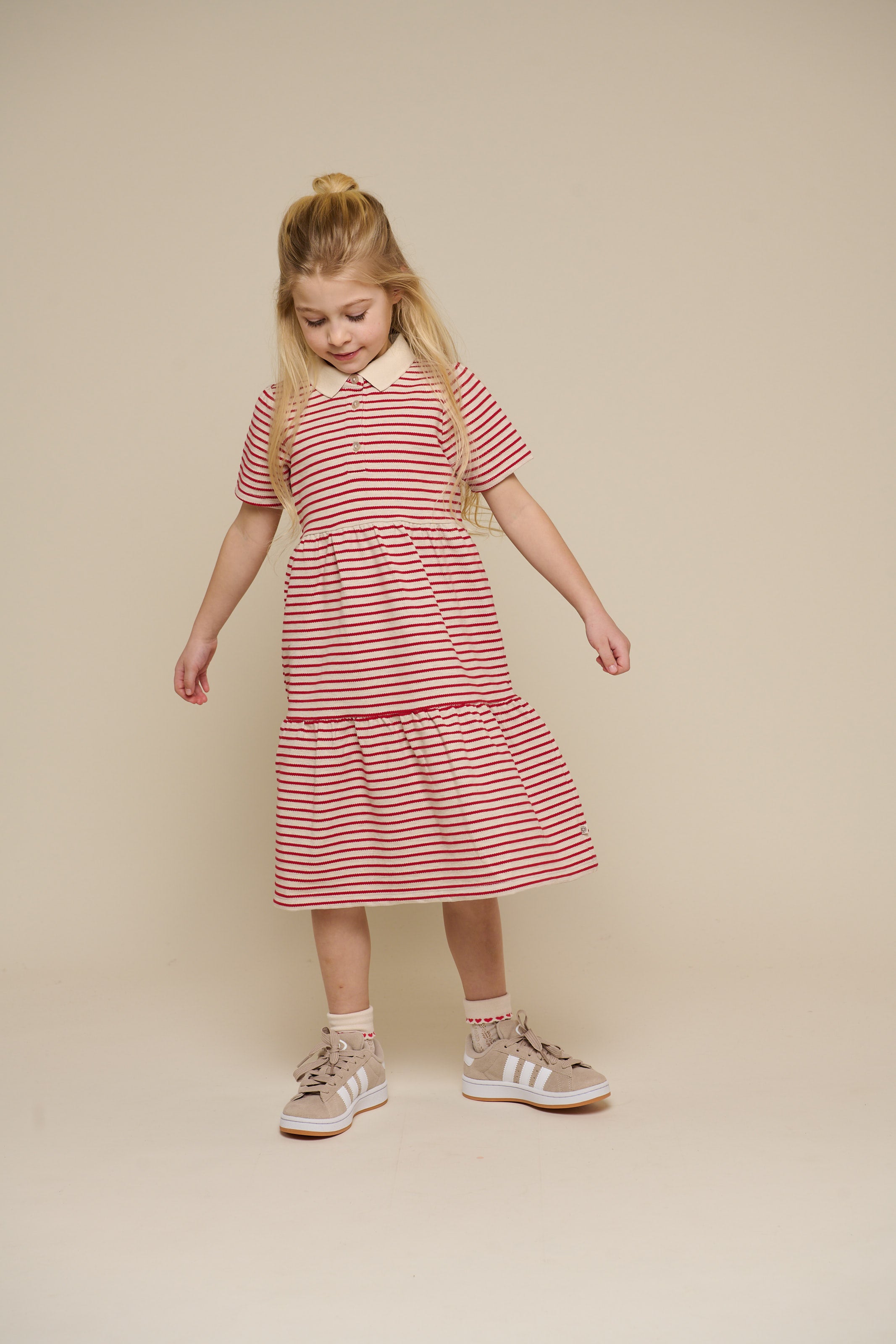 Striped Jersey Dress - Tween - Cherry Red | 101009 Emmie