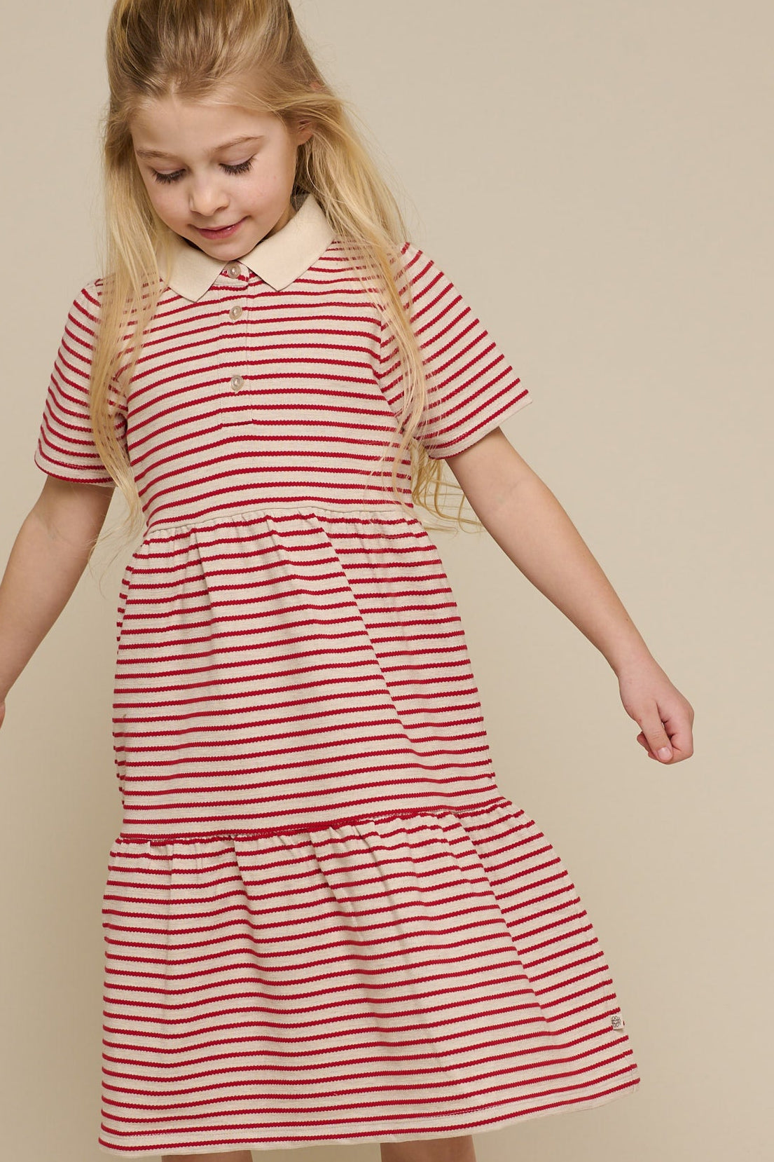 Striped Jersey Dress - Tween - Cherry Red | 101009 Emmie