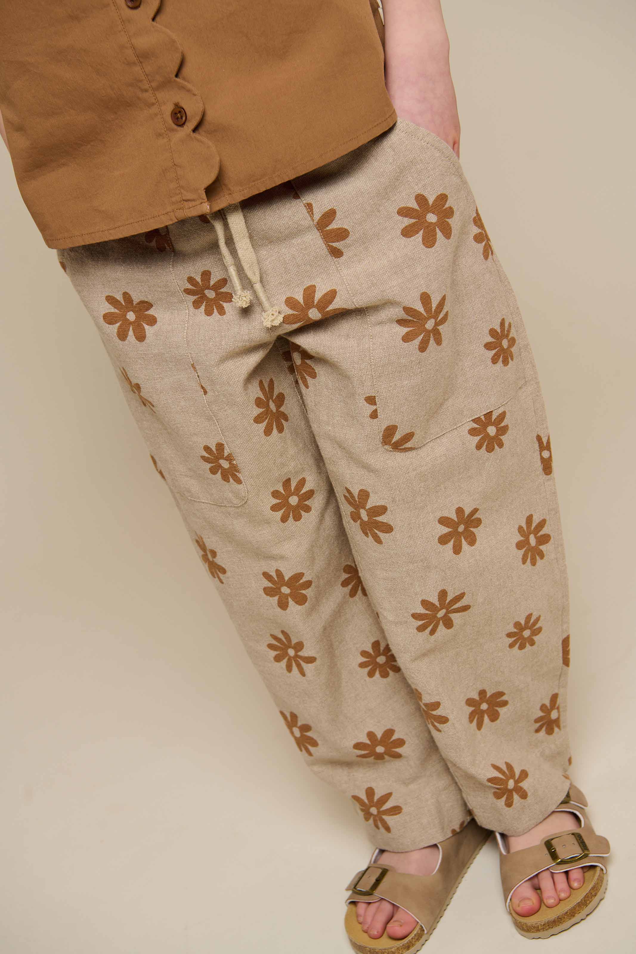 Printed Cotton Trousers - Tween - Sand | 101208 Molly