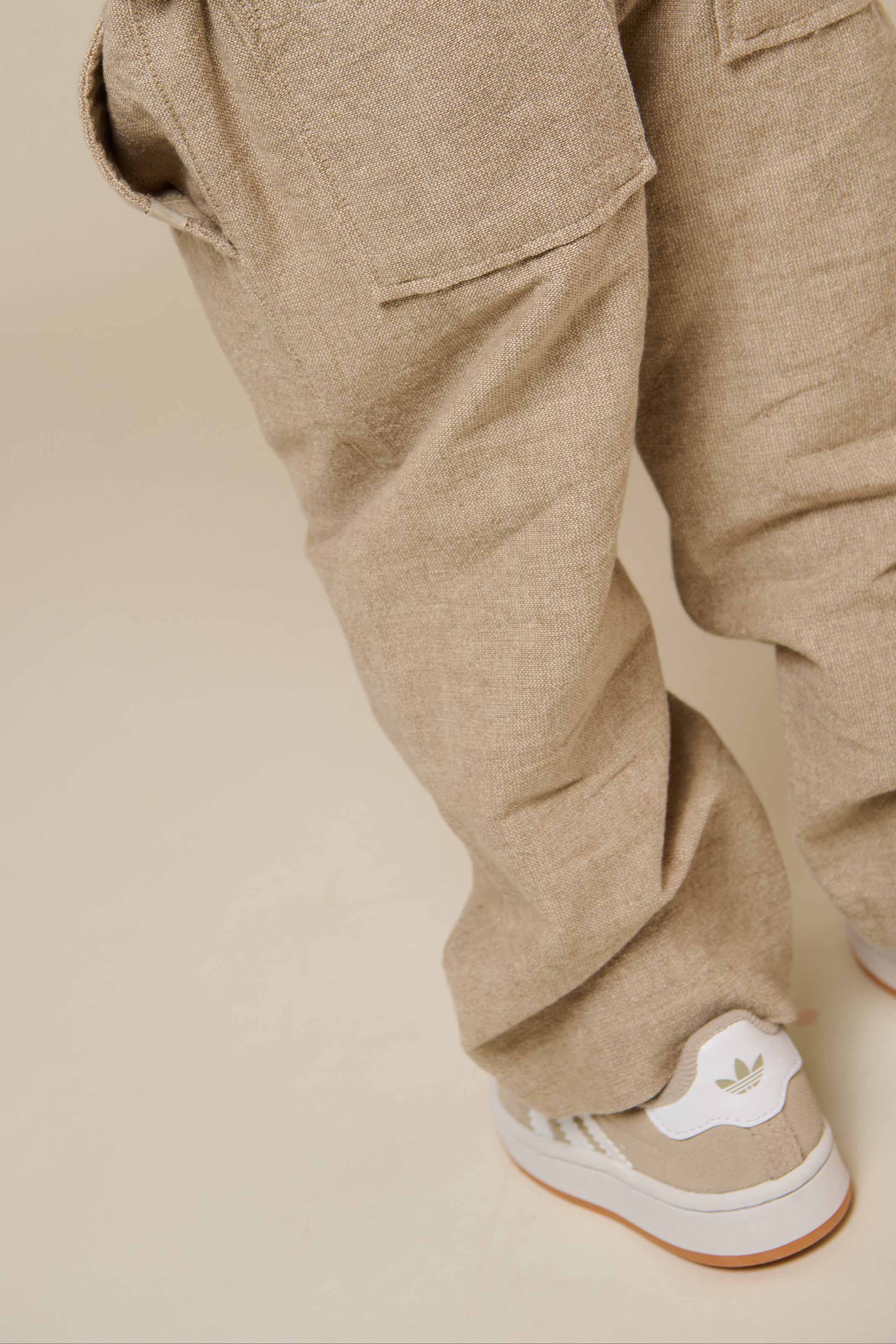 Textured Woven Cotton Trousers - Kids - Sand | 101199 Walter