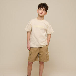 Slub jersey Embroidery T-shirt - Tween - Off White | 101160 Villum