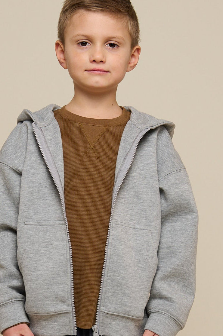 Textured Long Sleeve T-Shirt - Tween - Coffee | 100706 Malthe