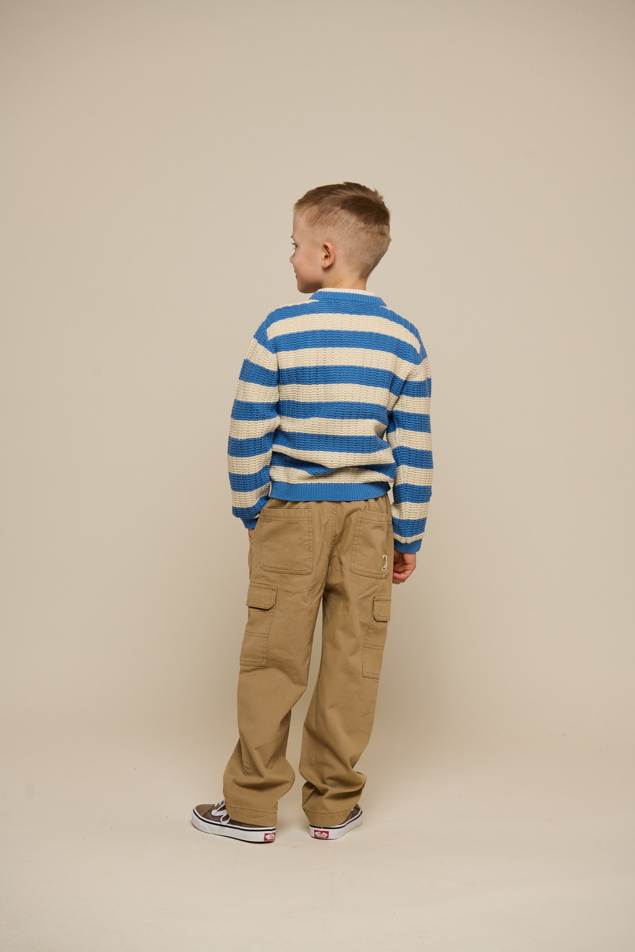 Knit Striped - Tween - Dusty Blue / Offwhite | 101284 Brady