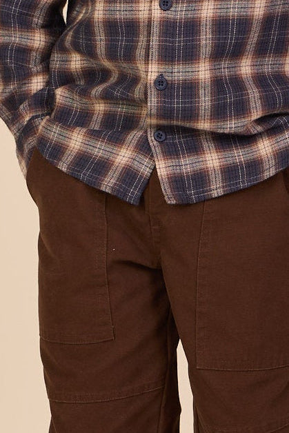 Canvas Patch Pocket Trousers - Kids - Dark Brown | 101531 Greyson