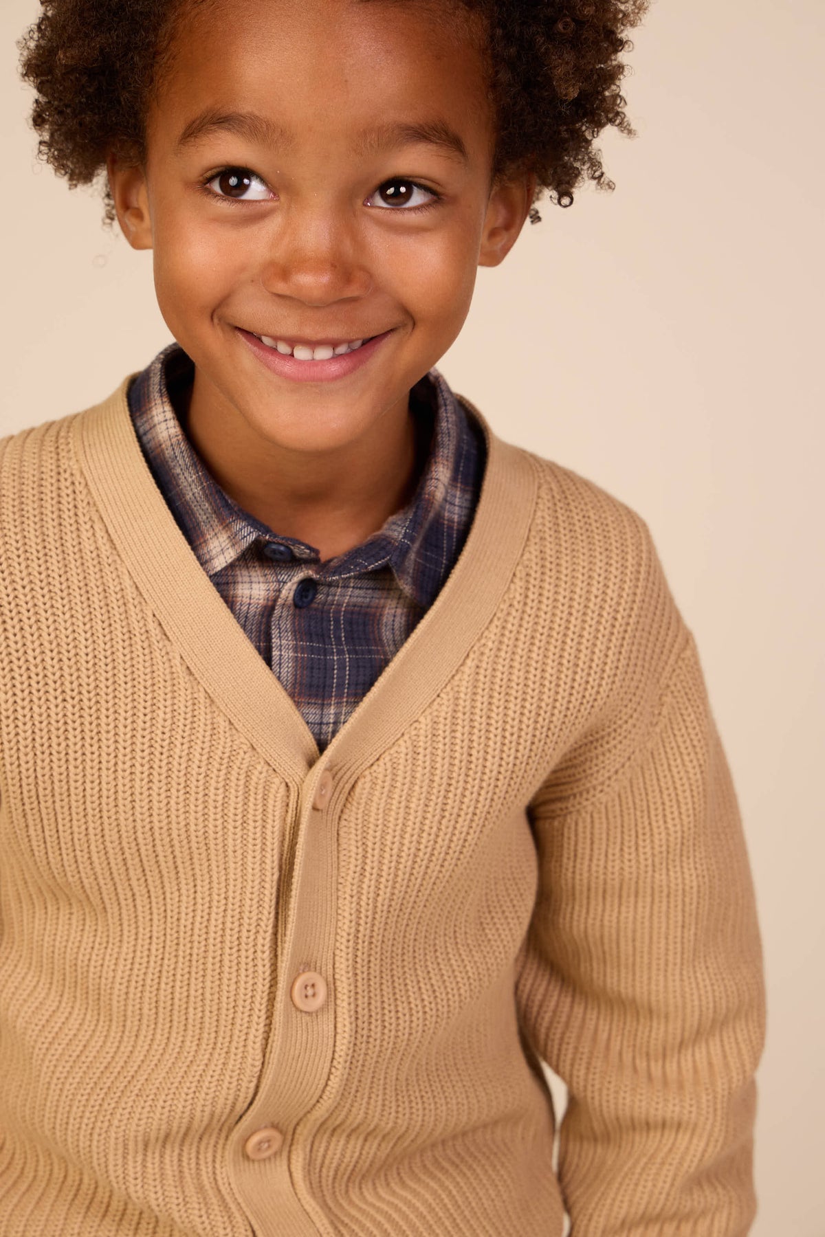 Brioche Stitch Cardigan - Tween - Beige | 101246 Clark