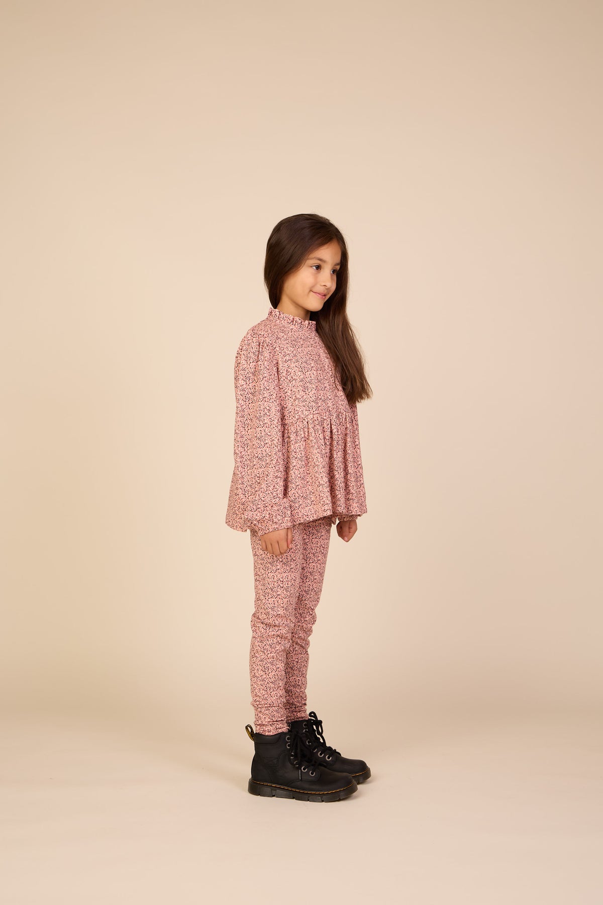 Printed Peplum Jersey Blouse - Tween - Rose/Bordeaux | 101544 Heidi