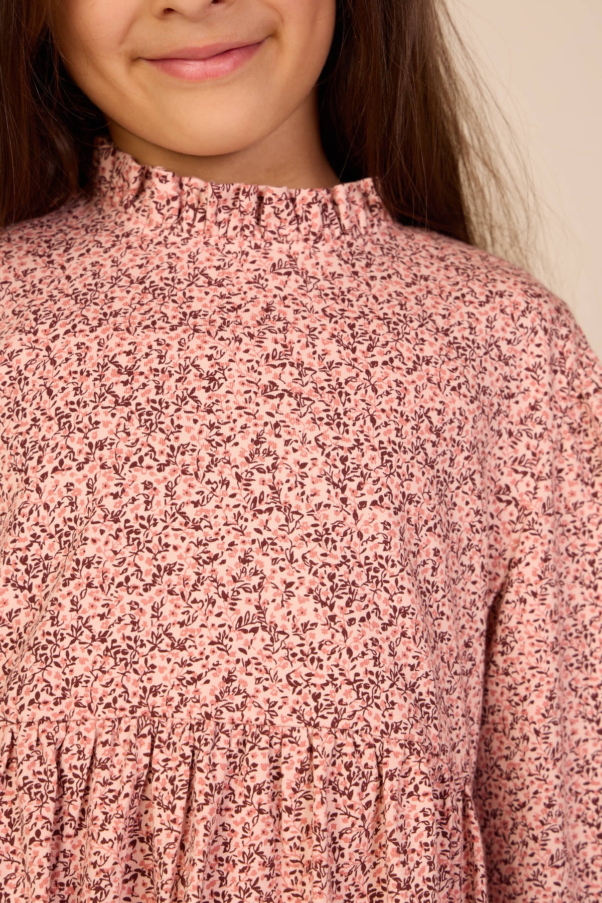 Printed Peplum Jersey Blouse - Tween - Rose/Bordeaux | 101544 Heidi