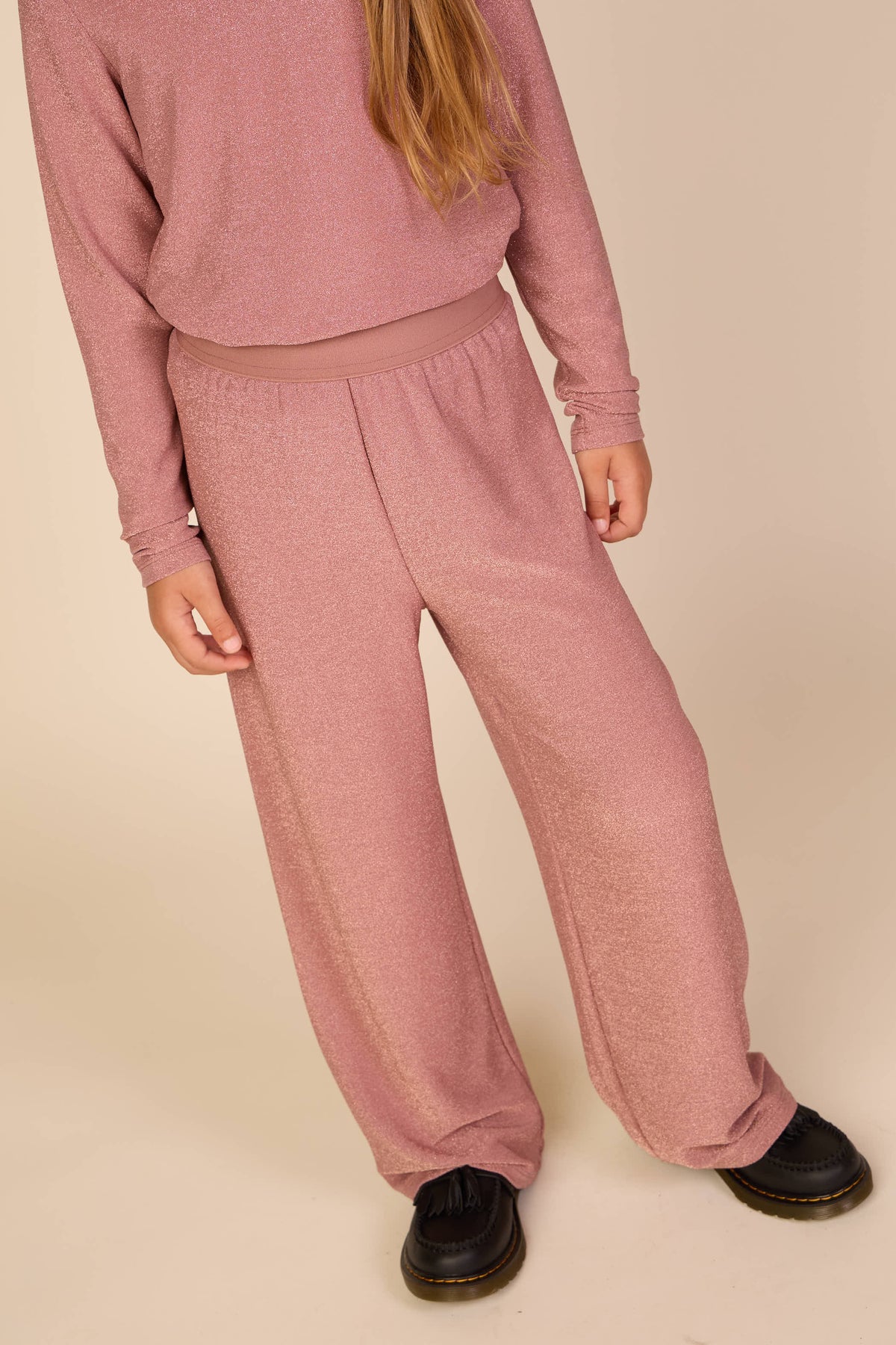 Long-Sleeve Lurex T-Shirt - Tween - Dusty Rose | 101666 Helen