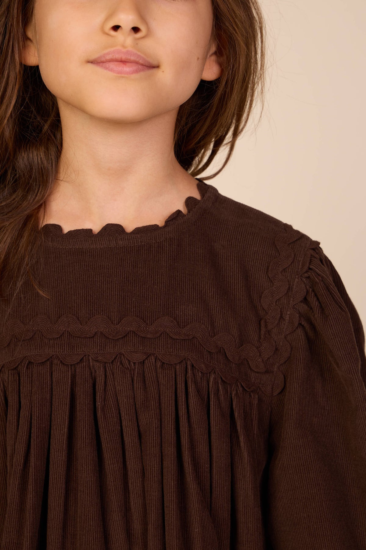 Ric Rac Corduroy Dress - Tween - Dark Brown | 101474 Sille