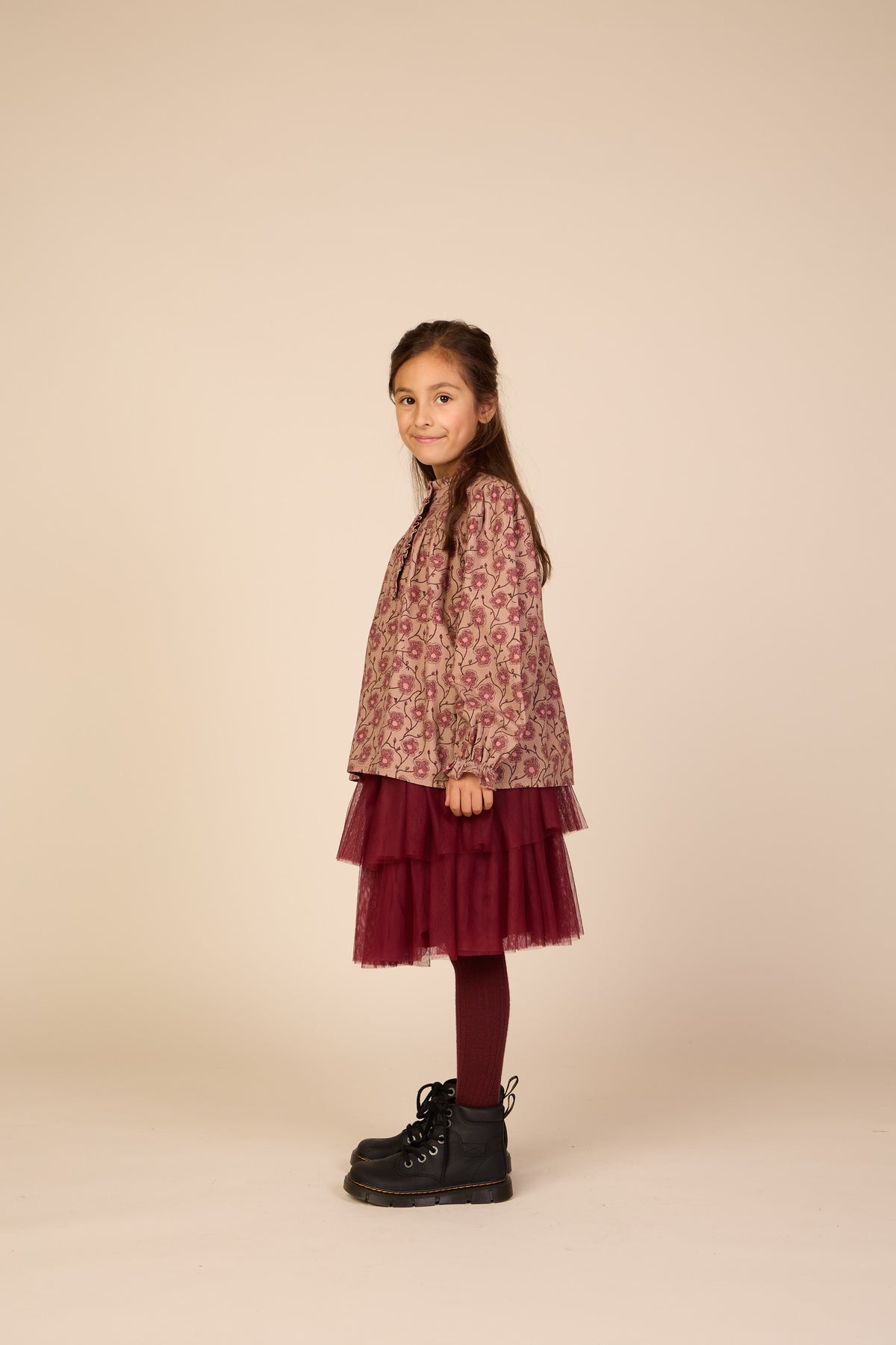 Floral Cotton Blouse - Tween - Rose/Bordeaux | 101434 Nova